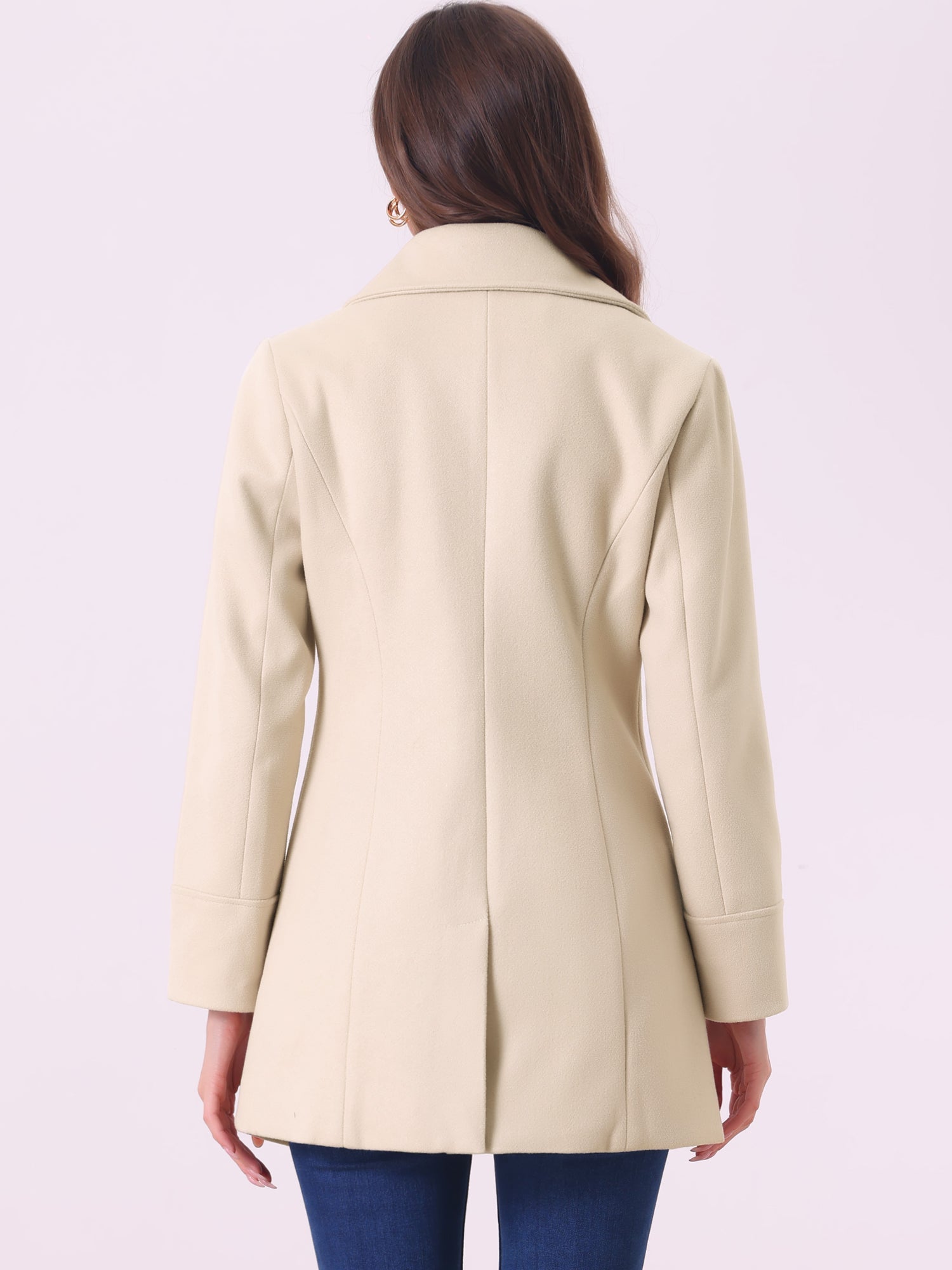 Elegant Notched Shawl Collar Single Breasted Winter Long Coat