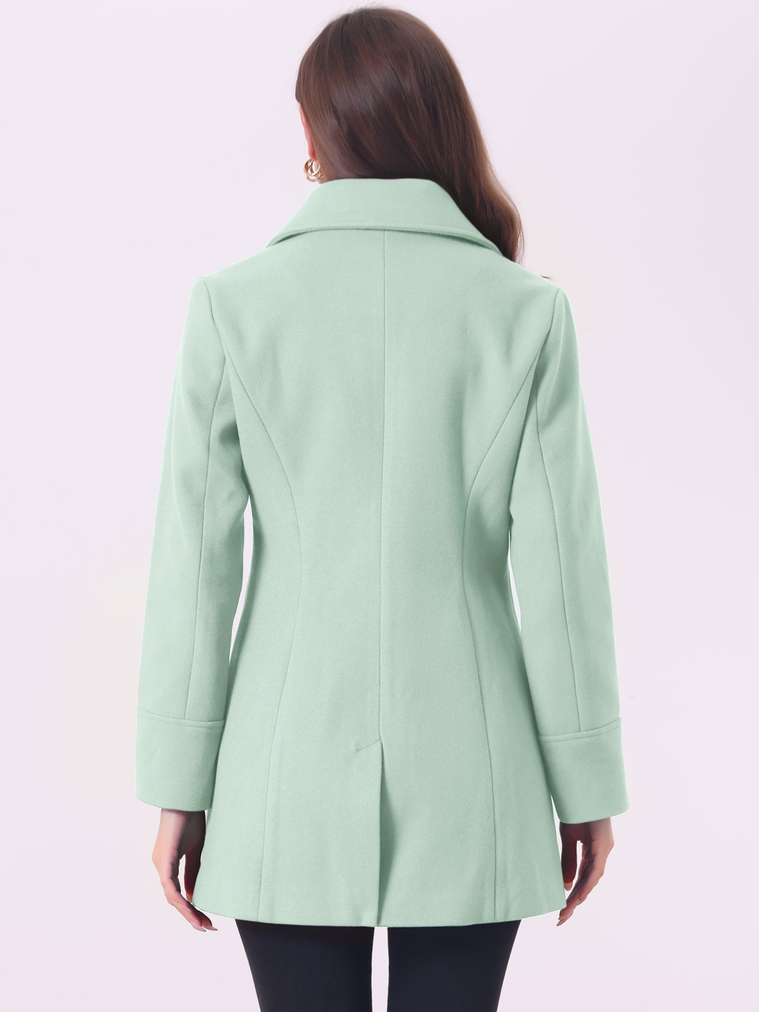 Elegant Notched Shawl Collar Single Breasted Winter Long Coat