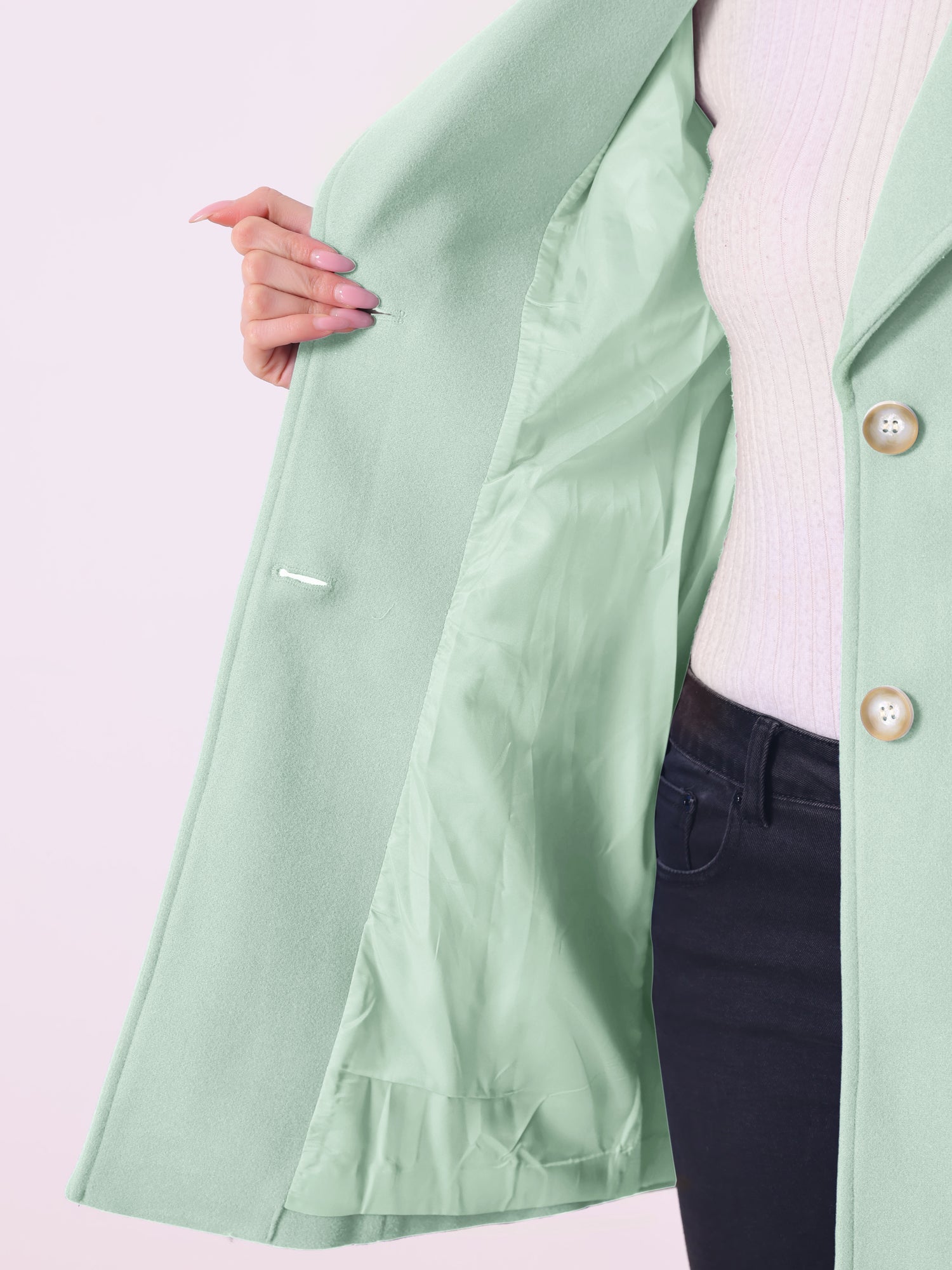 Elegant Notched Shawl Collar Single Breasted Winter Long Coat