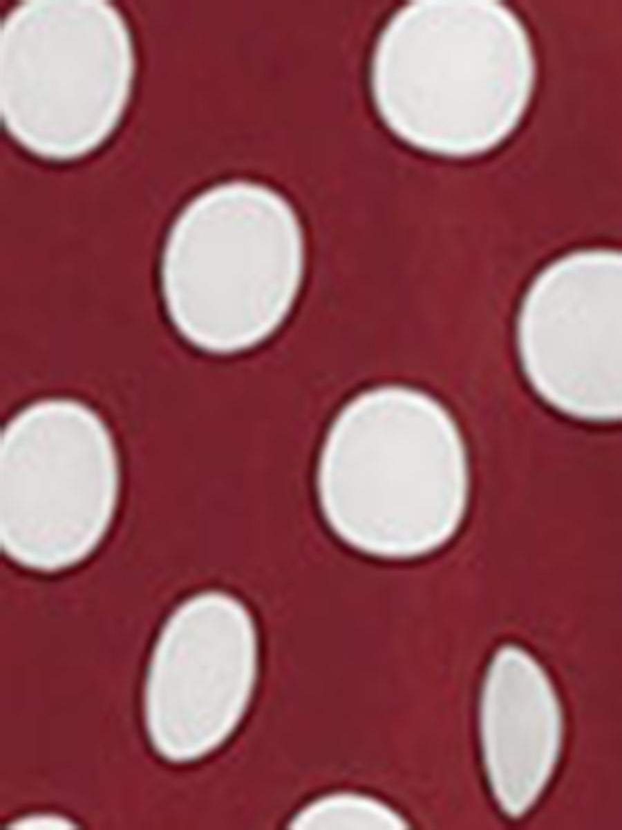 Polka Dots Contrast Peter Pan Collar Top 3/4 Sleeve Blouse Shirt