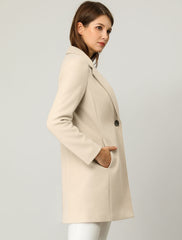 Classic Notched Lapel Long Sleeve Buttoned Coat