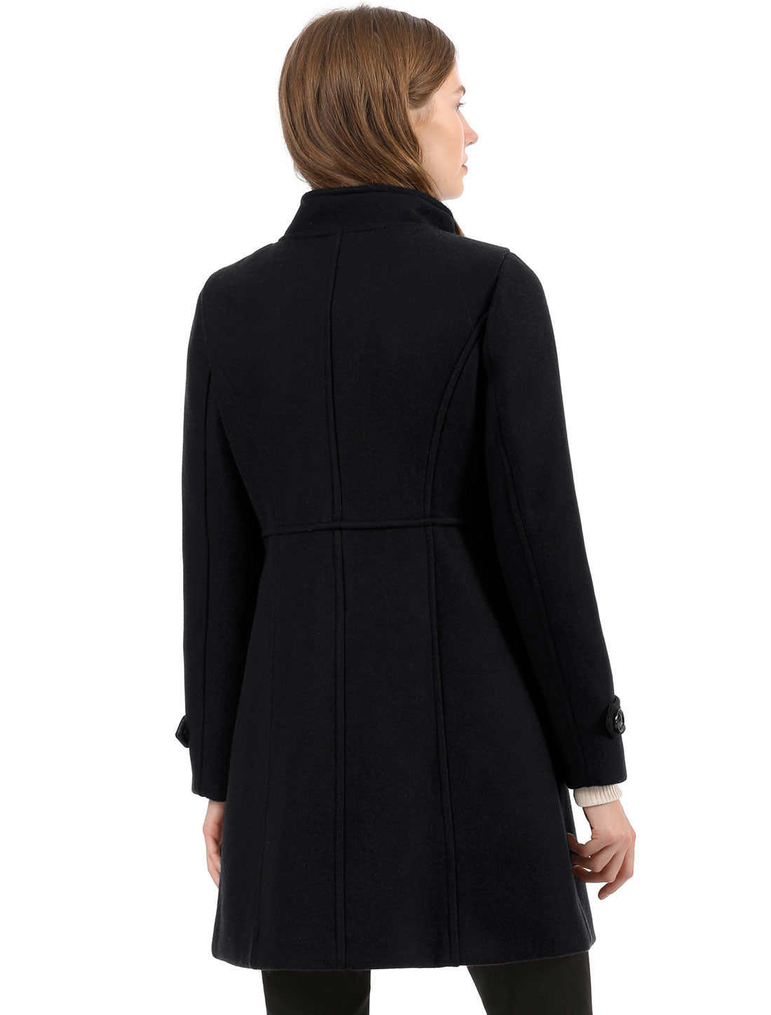Stand Collar Double Breasted Slant Pockets Trendy Outwear Winter Coat