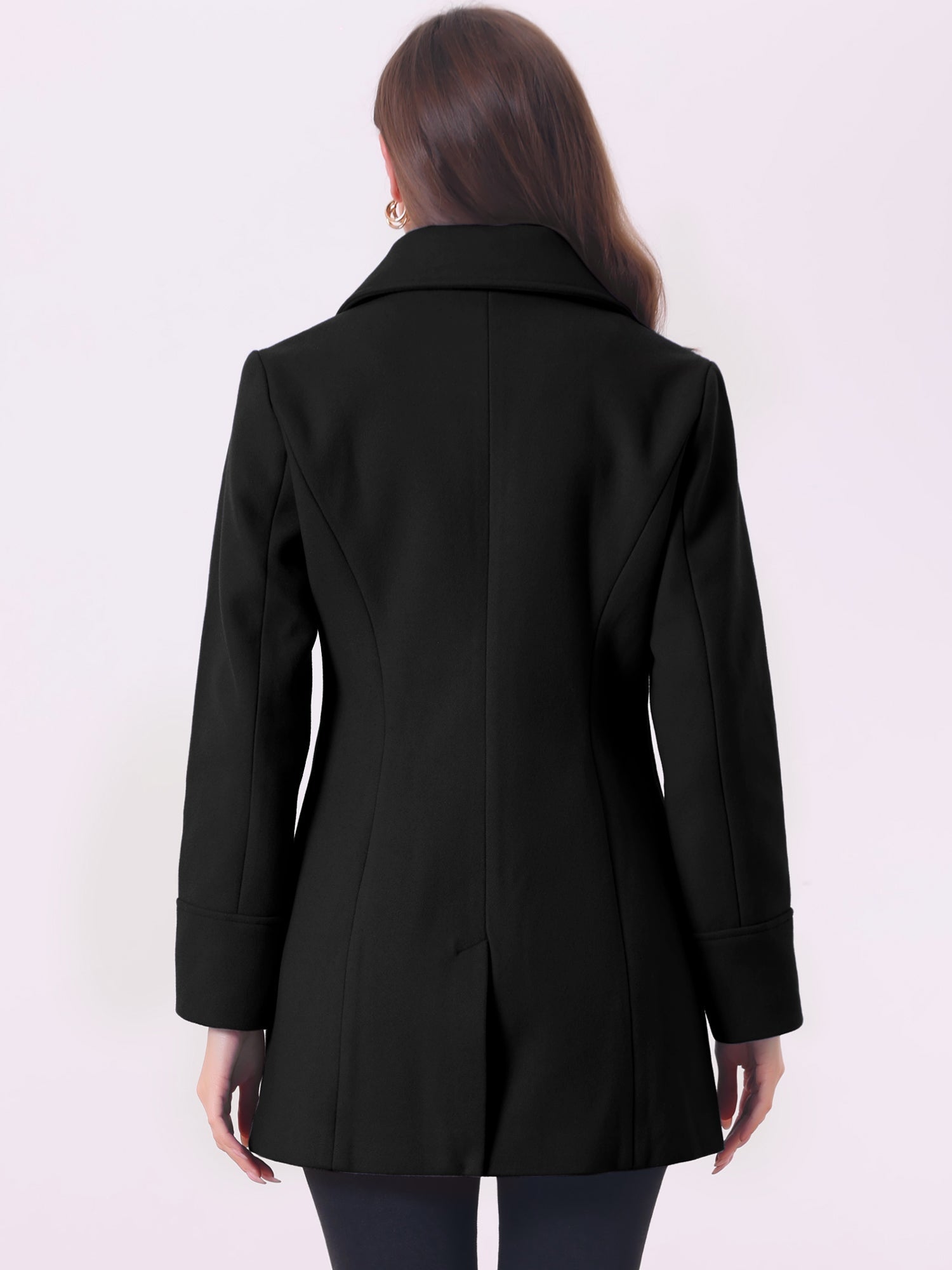 Elegant Notched Shawl Collar Single Breasted Winter Long Coat