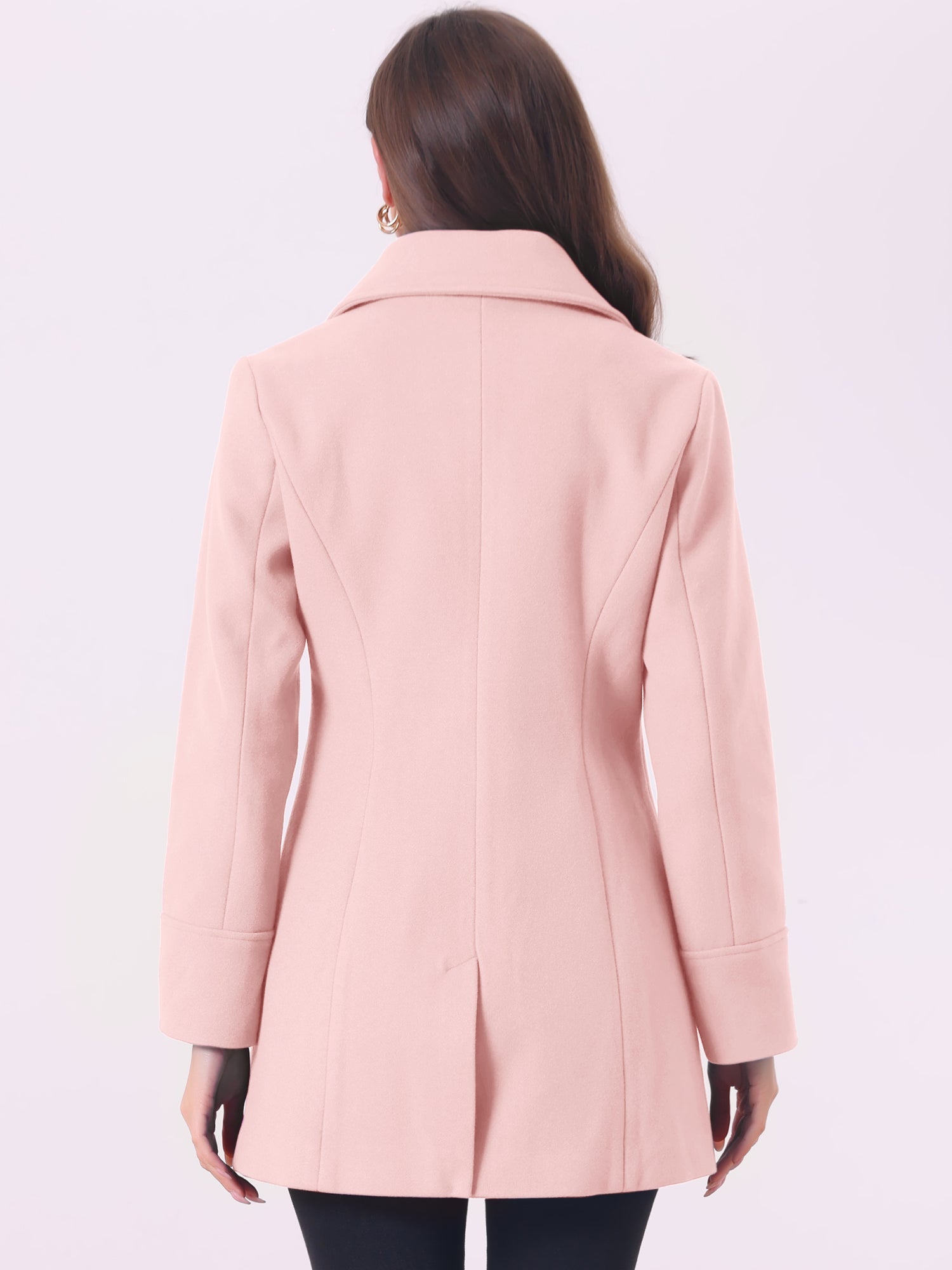 Elegant Notched Shawl Collar Single Breasted Winter Long Coat