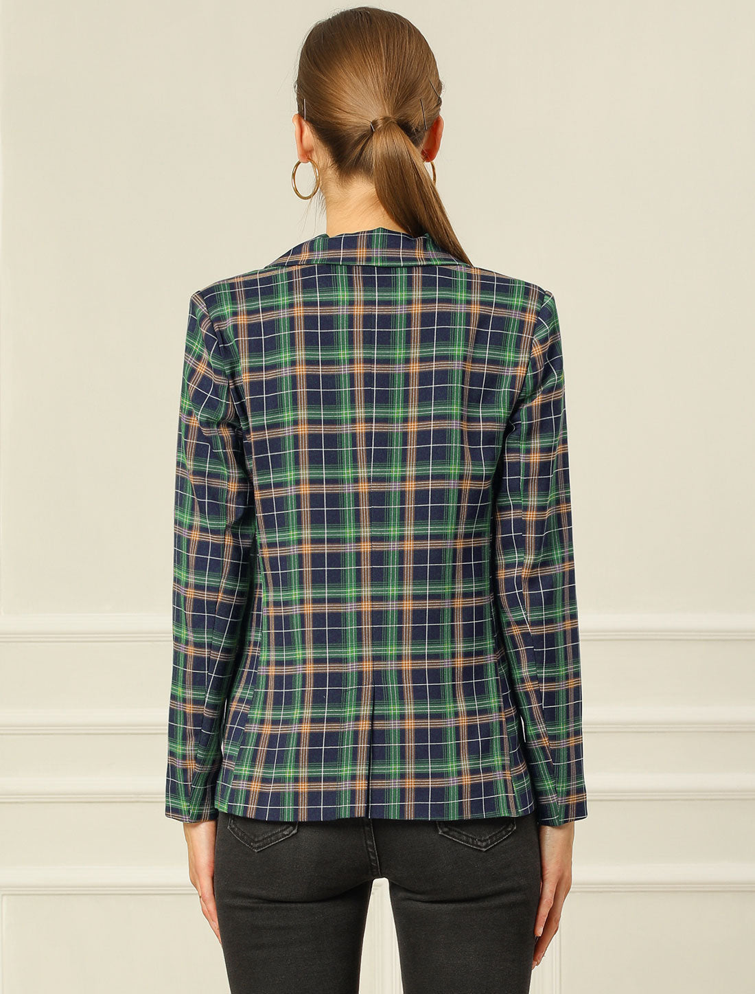 Notched Lapel Double Breasted Work Formal Blazer
