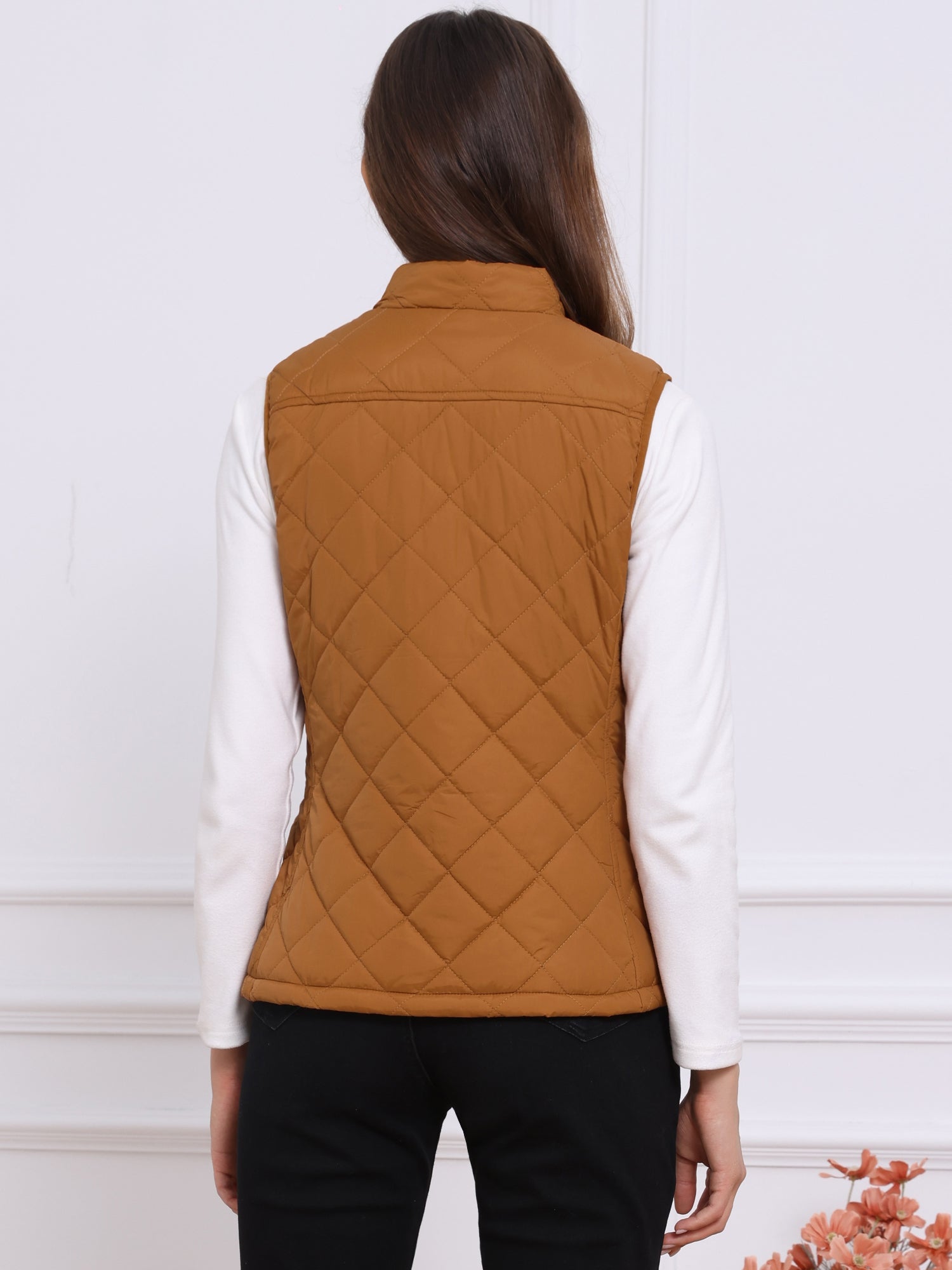 Stand Collar Lightweight Gilet Quilted Zipper Vest