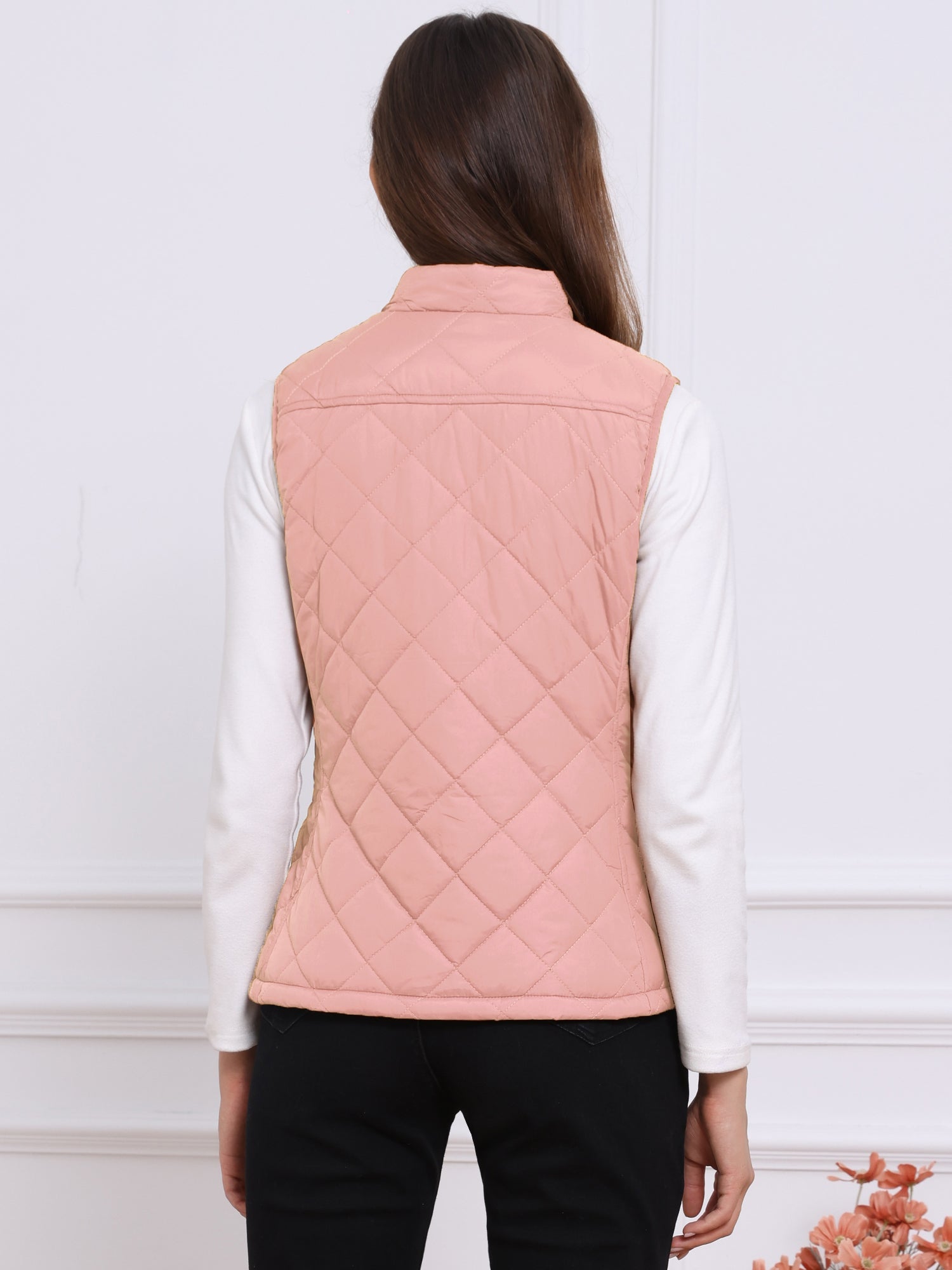 Stand Collar Lightweight Gilet Quilted Zipper Vest