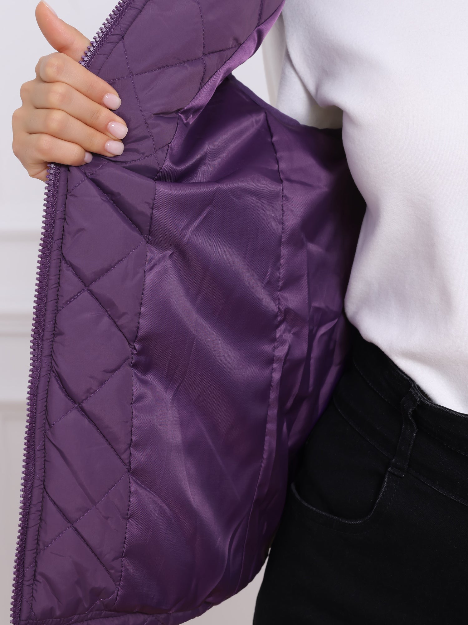 Stand Collar Lightweight Gilet Quilted Zipper Vest