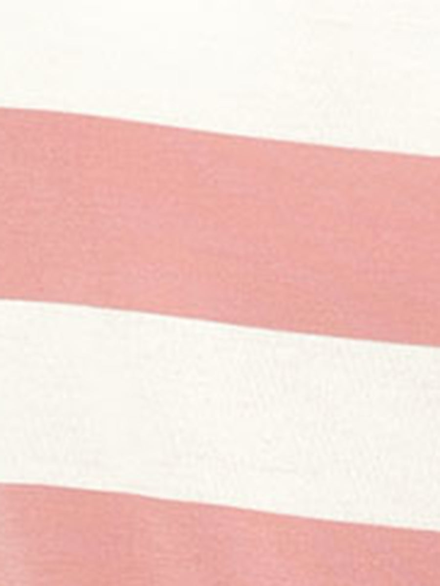 Striped 3/4 Sleeve Casual Basic Boat Neck T-shirt