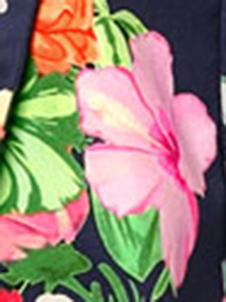 Open Front Notch Lapel Floral Business Casual Suit Blazer