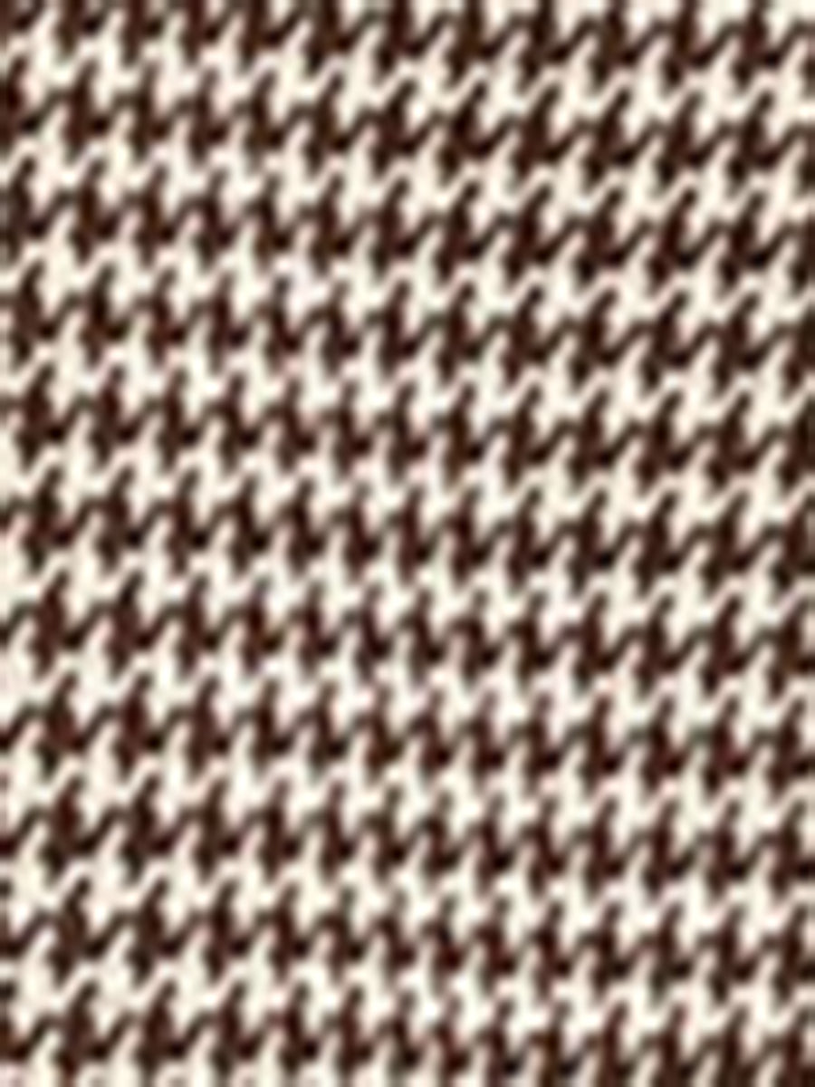Work Office 3/4 Sleeve Boat Neck Houndstooth Printed Top Blouse