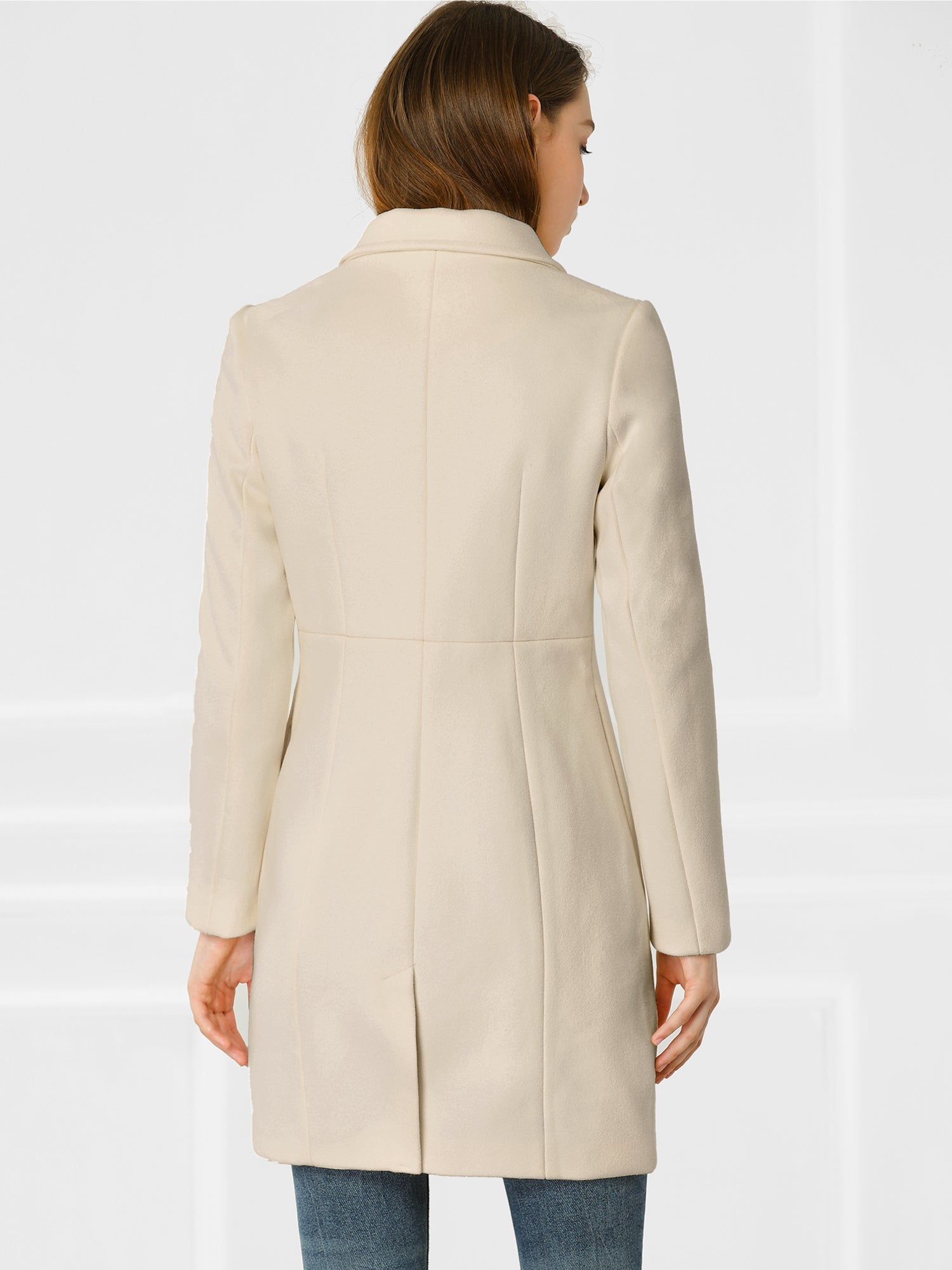 Notched Lapel Double Breasted Outwear Winter Long Coat