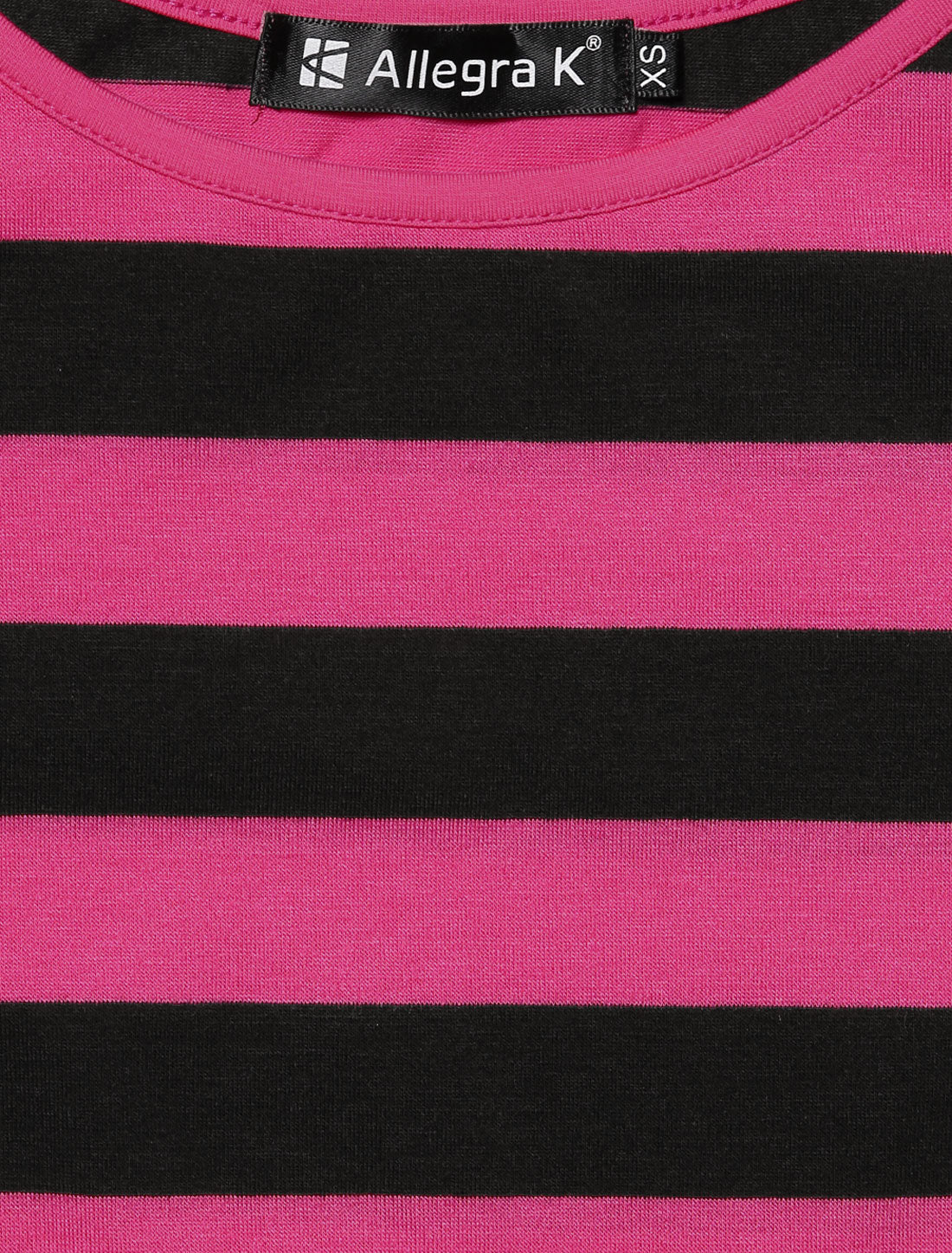 Striped 3/4 Sleeve Round Neck Casual T-Shirt