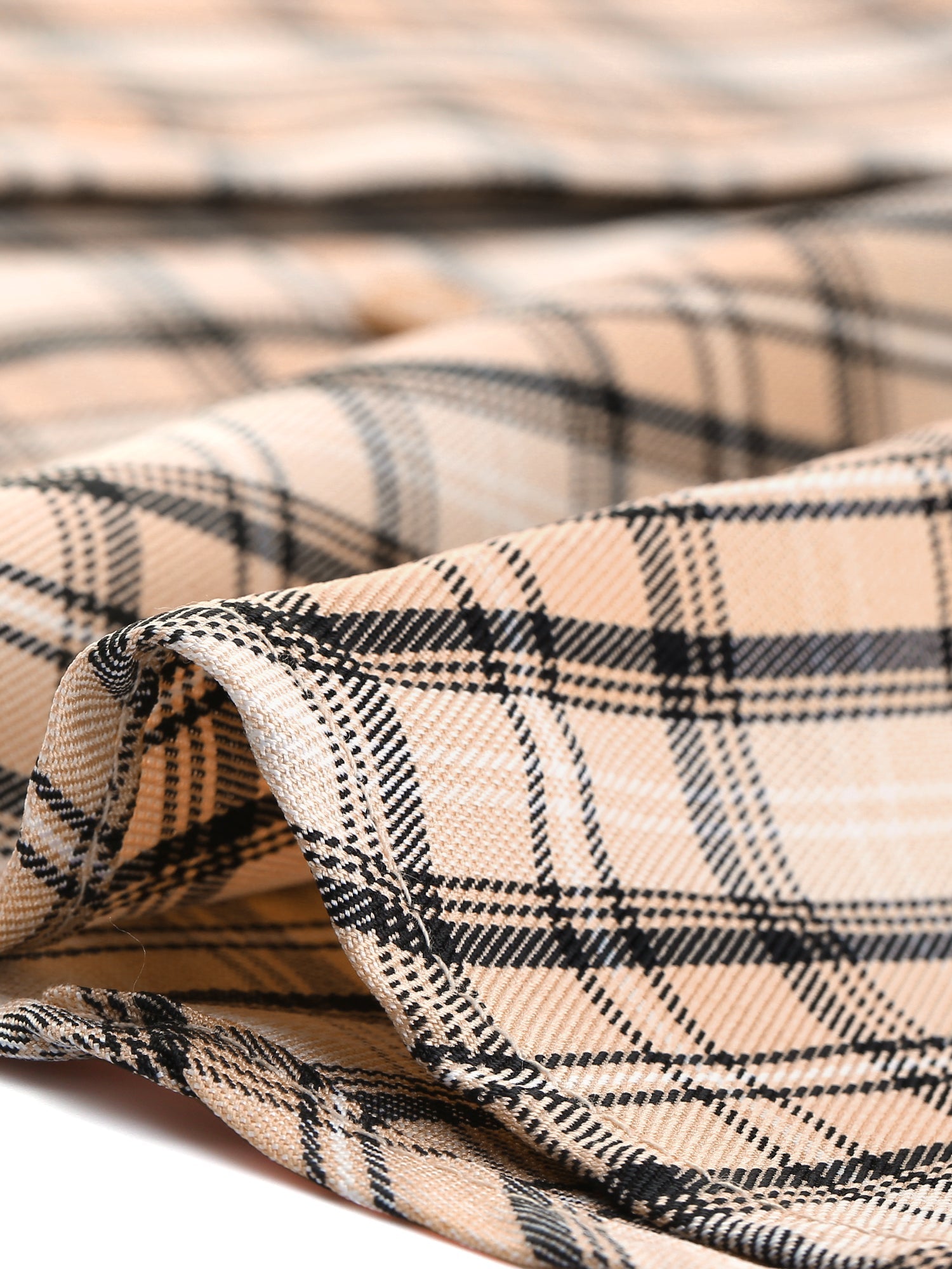 Cotton Classic Button Down Plaid Short Sleeve Shirt