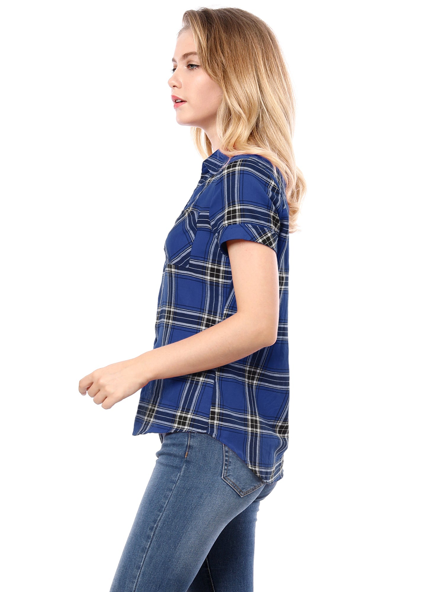 Button Down Cotton Classic Western Plaid Shirt