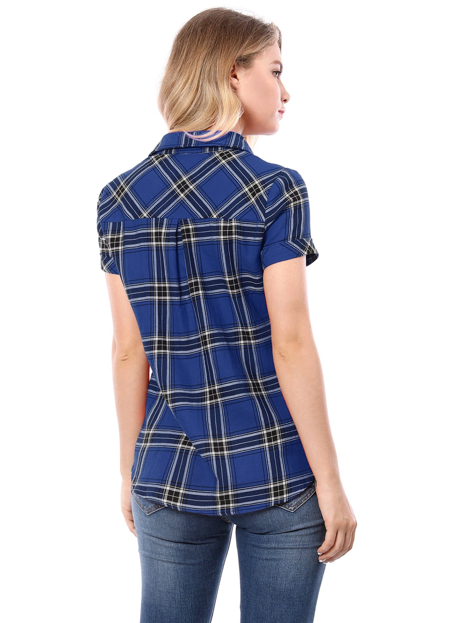 Button Down Cotton Classic Western Plaid Shirt