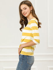 Halloween 3/4 Sleeve T-shirt Casual Boat Neck Slim Fit Tee