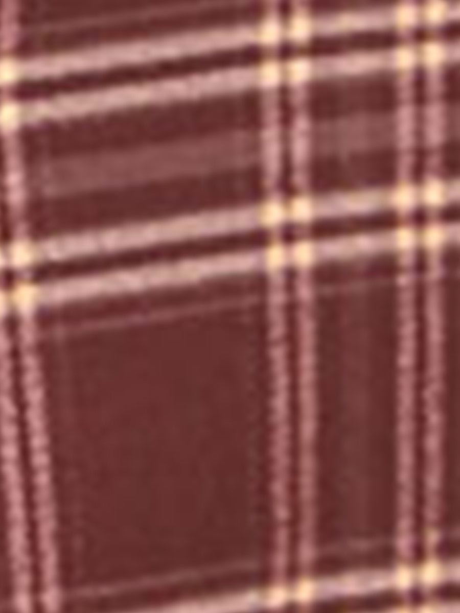 Plaid Tartan Button Decor A-Line Pinafore Overall Dress