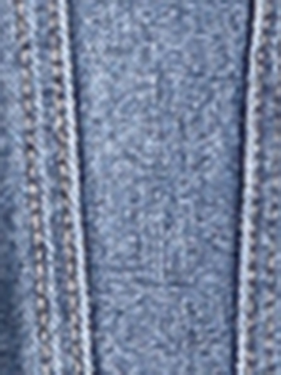 Lapel Button Closure Sleeveless Washed Distressed Denim Vest