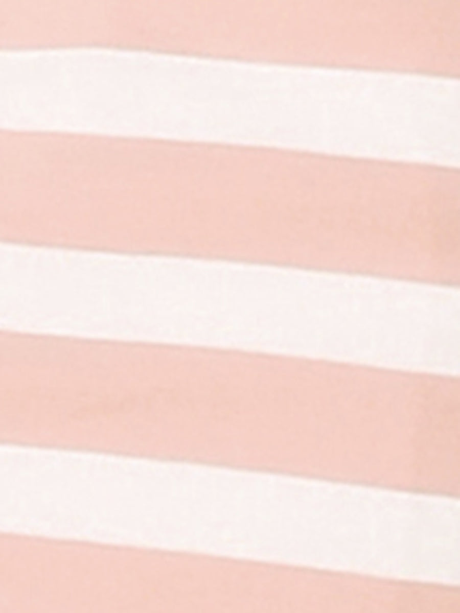 Striped 3/4 Sleeve Round Neck Casual T-Shirt