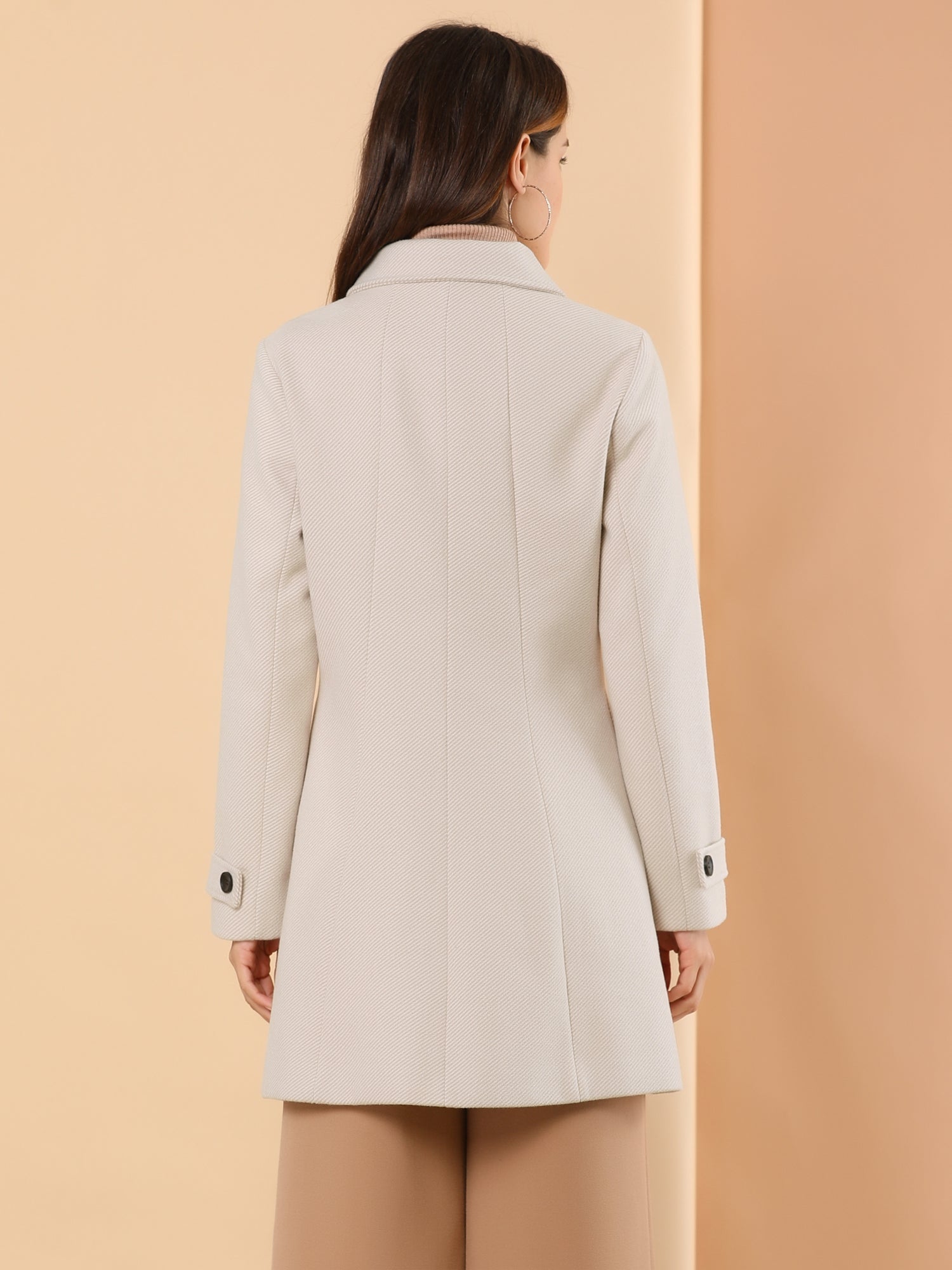 Peter Pan Collar Single Breasted Overcoat Winter Pea Coat