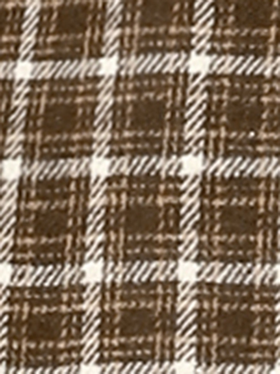 Plaid Notched Lapel One Button Houndstooth Blazer Jacket