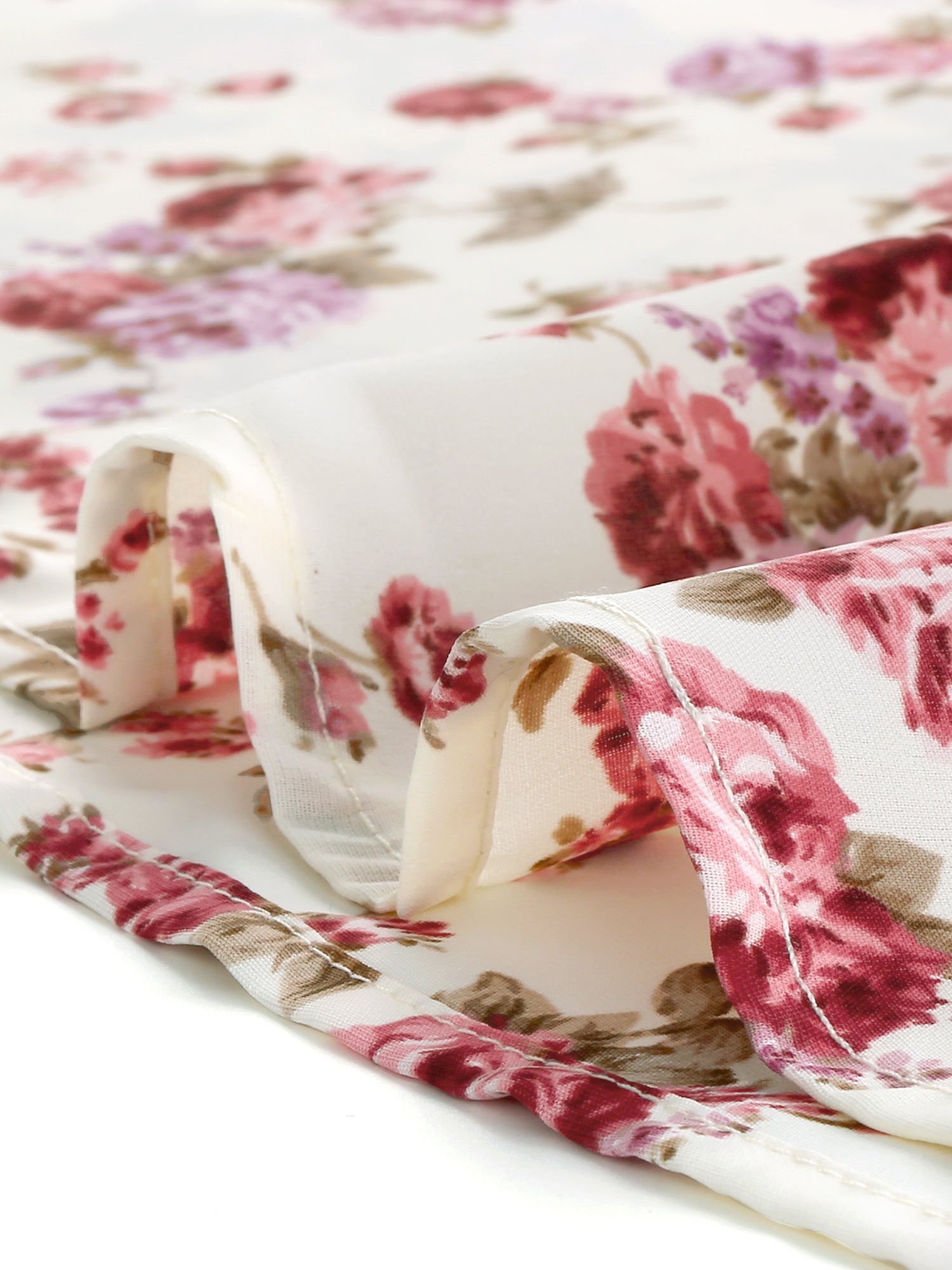 Square Neck Puff Sleeve Shirred Floral Casual Midi Dress