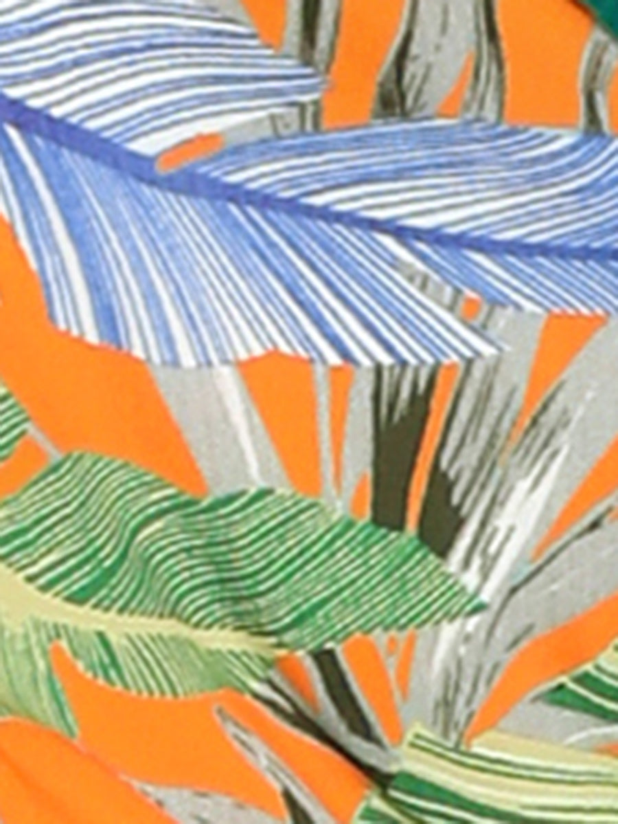 Hawaiian Floral Leaves Tropical Button Down Shirt