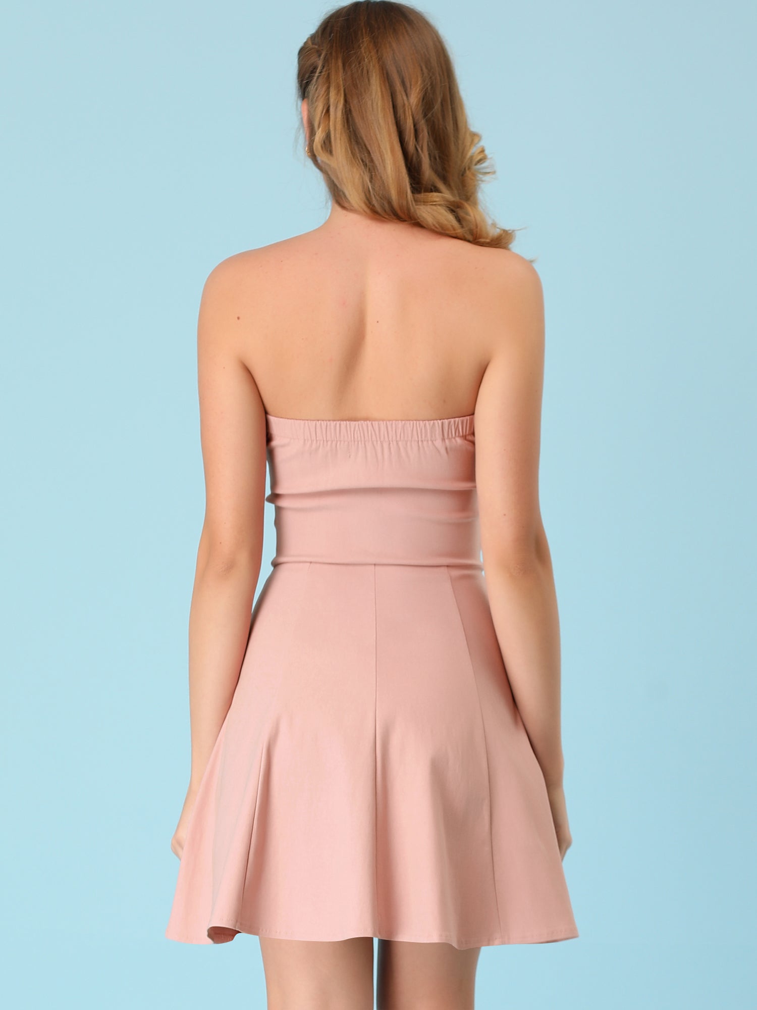 Zip Up Sexy Strapless Party Club Mini Bodycon Dress