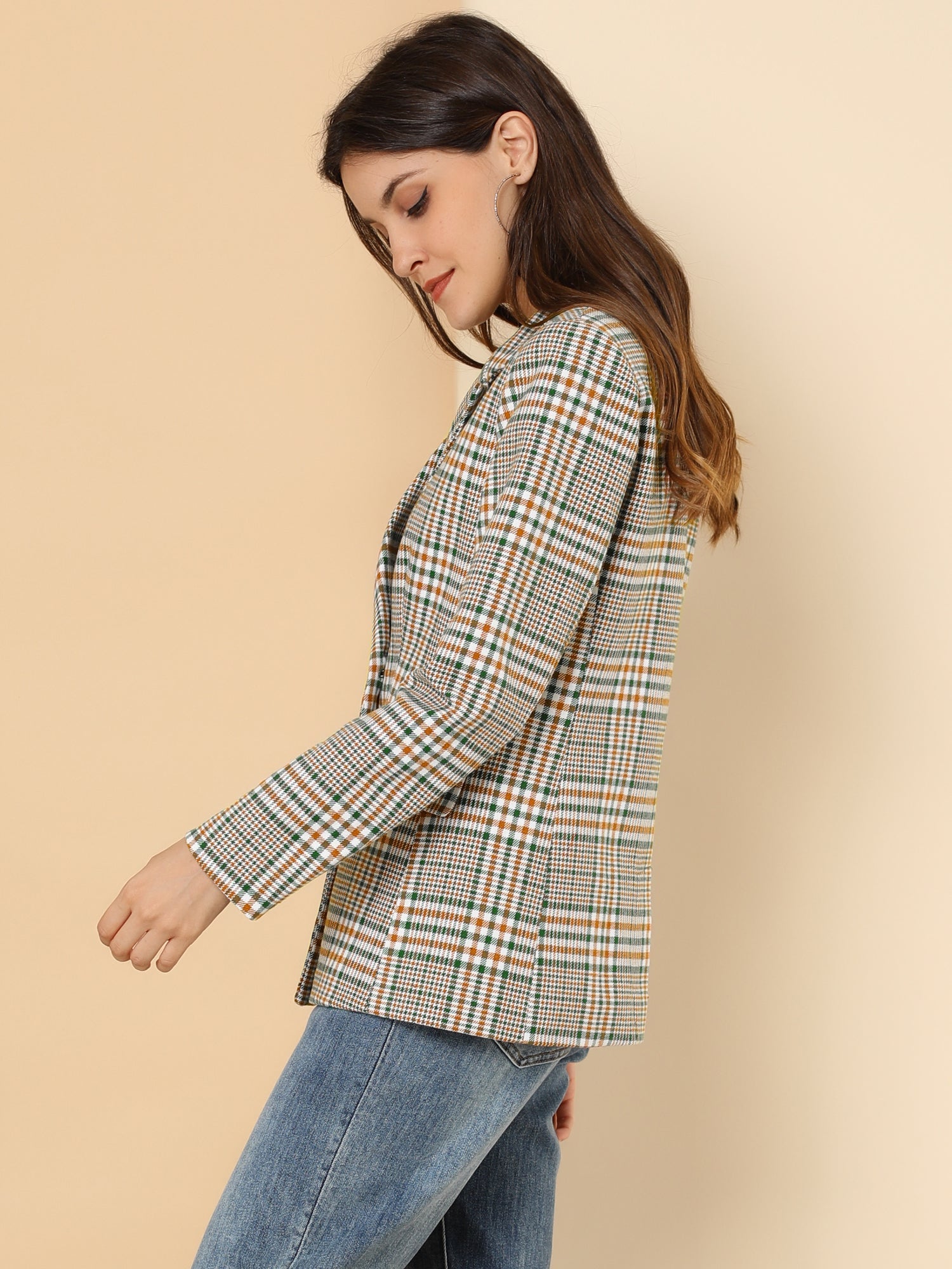 Notched Lapel Double Breasted Work Formal Blazer
