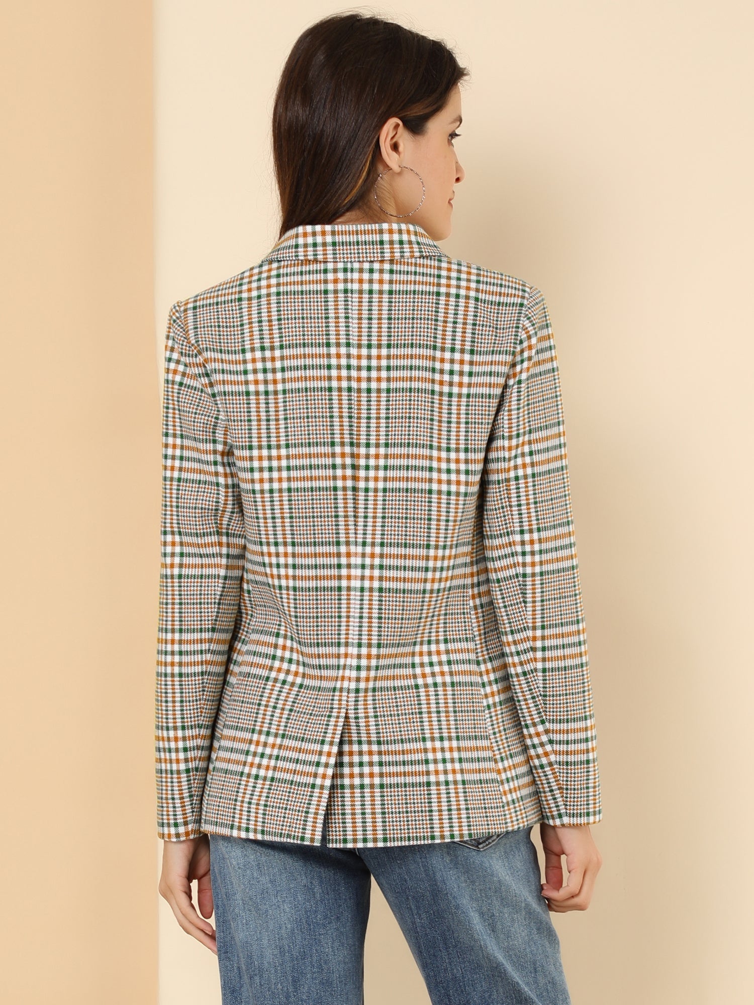 Notched Lapel Double Breasted Work Formal Blazer
