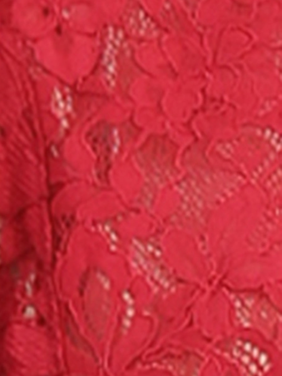 Lace 3/4 Sleeves Sheer Floral Cropped Bolero Shrug