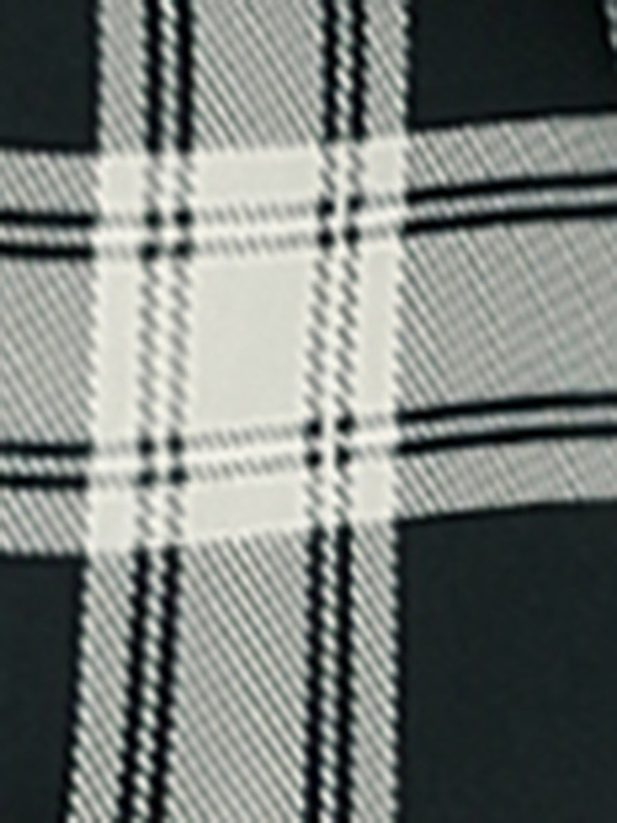 Business Casual Open Front Notch Lapel Plaid Suit Blazer