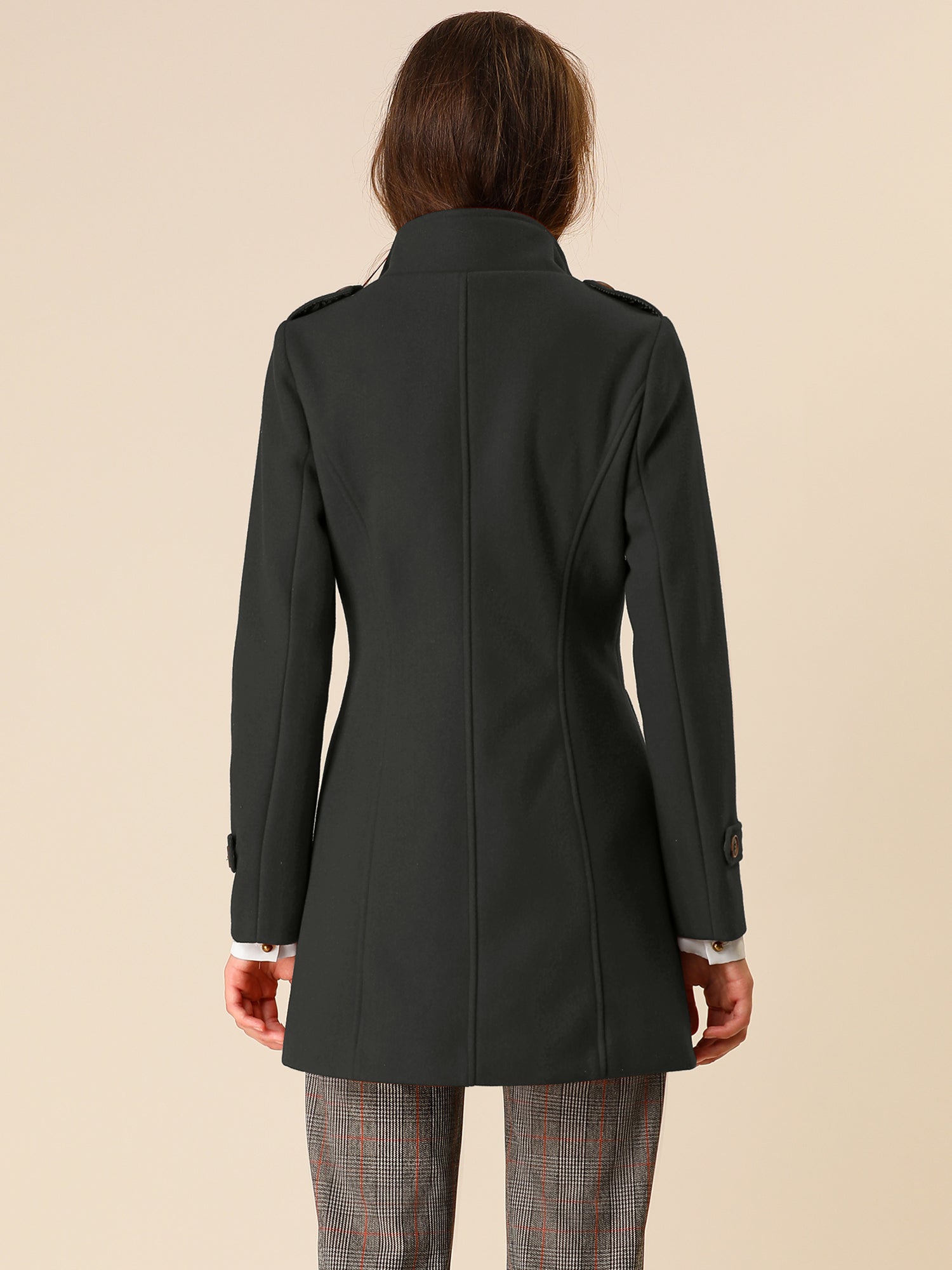 Stand Collar Double Breasted Trendy Belted Winter Coat