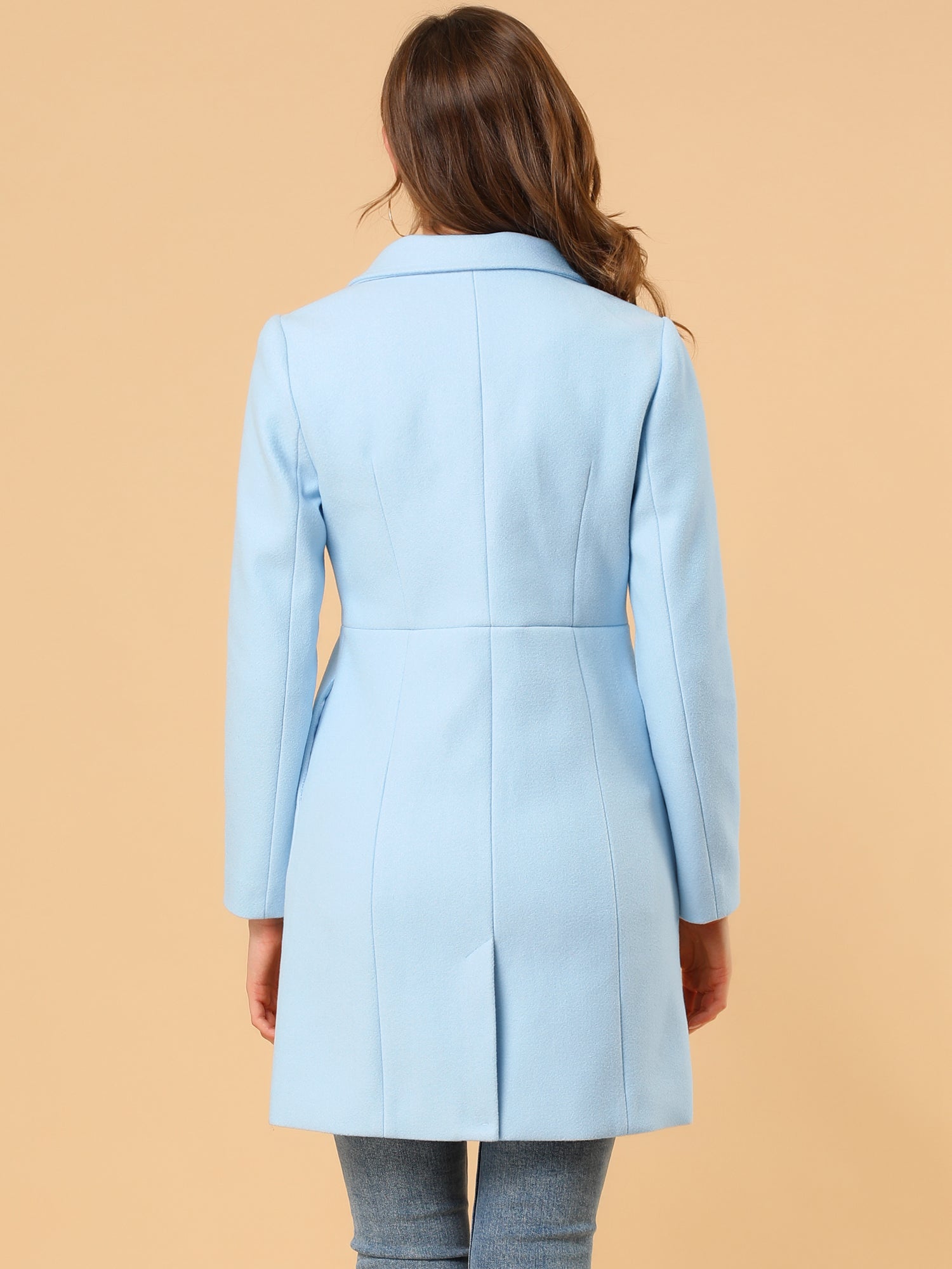 Notched Lapel Double Breasted Outwear Winter Long Coat
