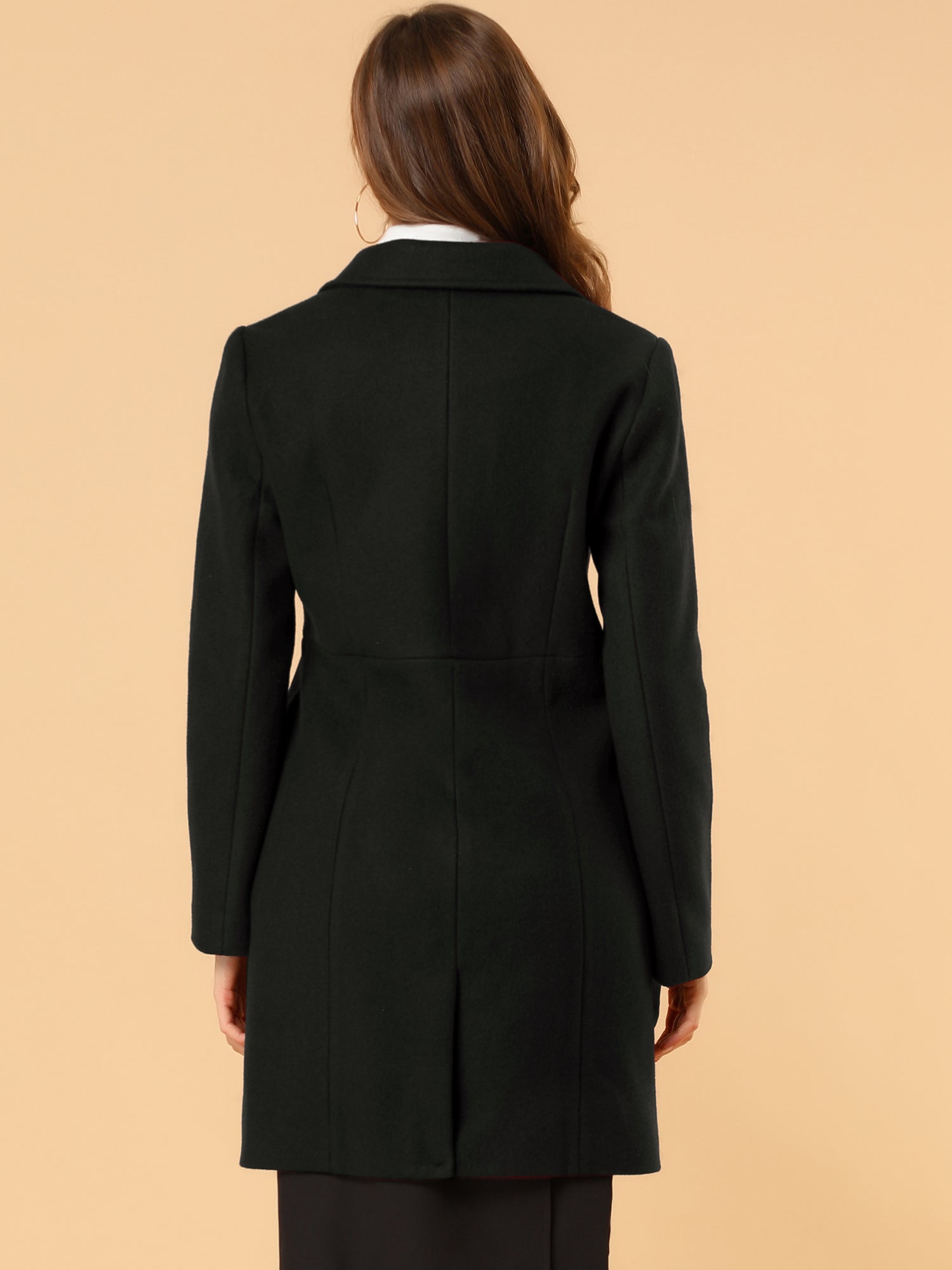 Notched Lapel Double Breasted Outwear Winter Long Coat