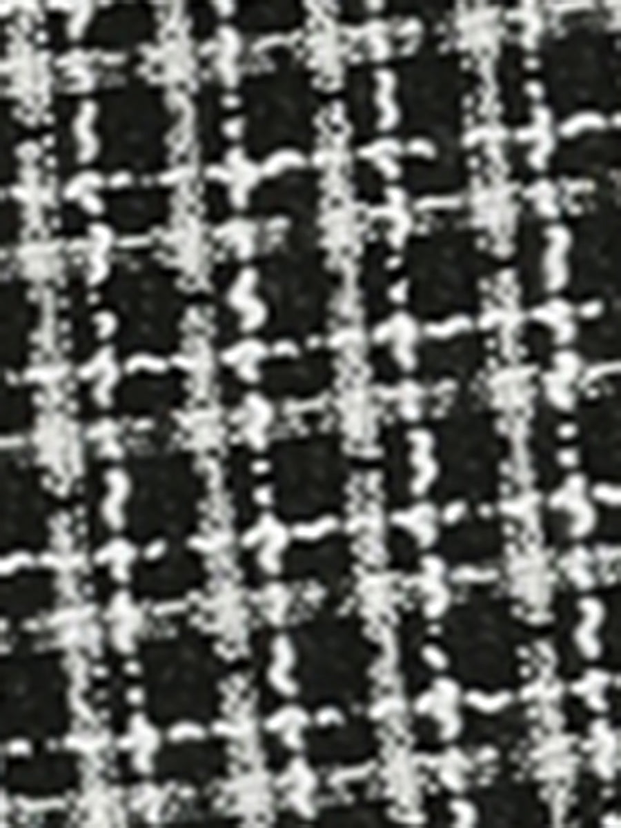 Elegant Button Front V Neck Plaid Tweed Overalls Pinafore Dress