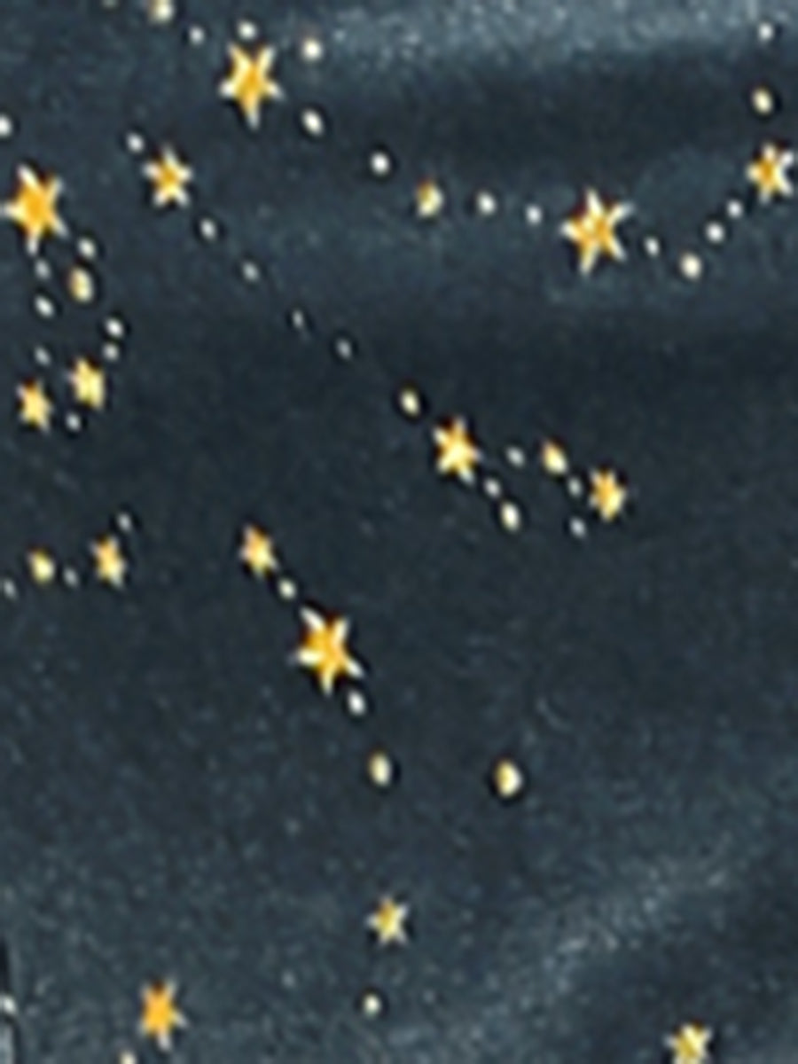 Christmas Stars Square Neck Vintage Velvet Mini Dress