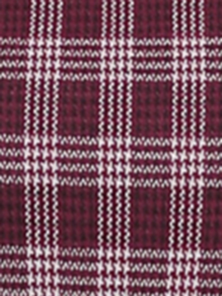 Work Office 3/4 Sleeve Boat Neck Houndstooth Printed Top Blouse