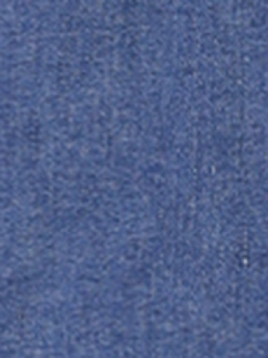 Button Down Collar V Neck Long Sleeve A-line Jean Denim Dress