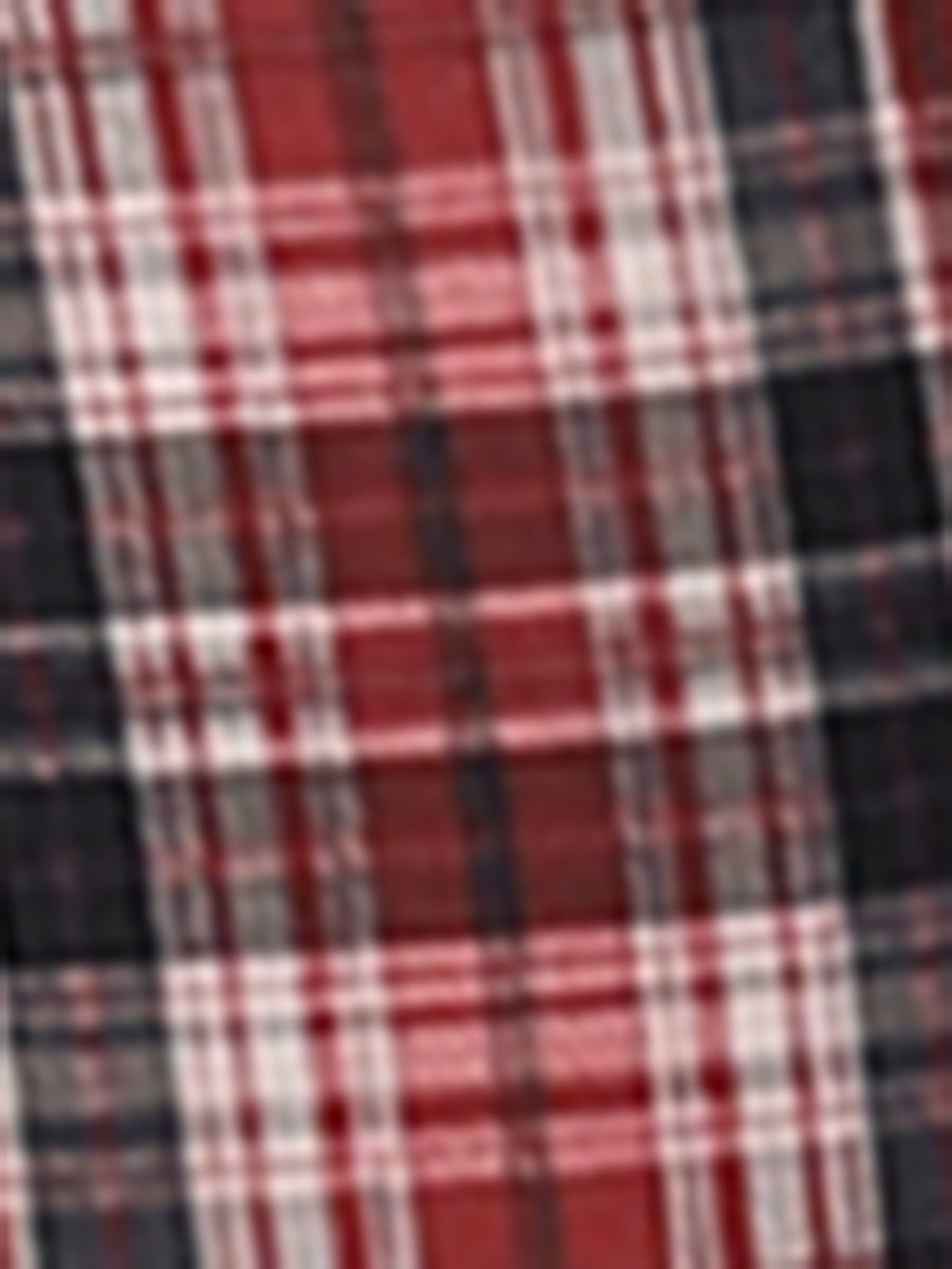 Plaid Cropped Trousers Button Casual Tartan Check Work Pants