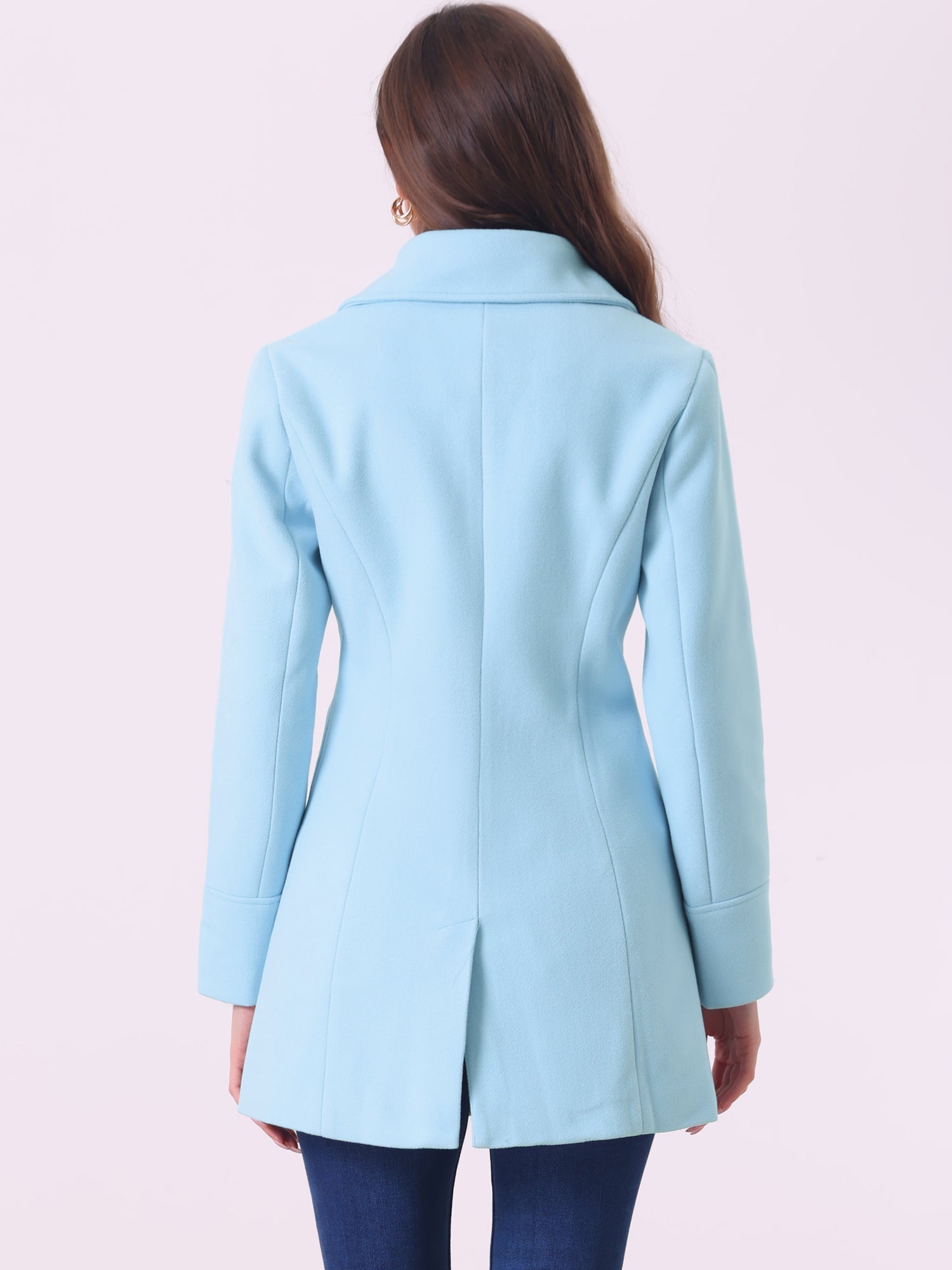 Elegant Notched Shawl Collar Single Breasted Winter Long Coat