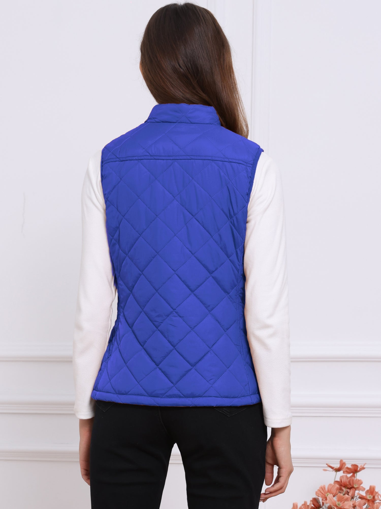 Stand Collar Lightweight Gilet Quilted Zipper Vest
