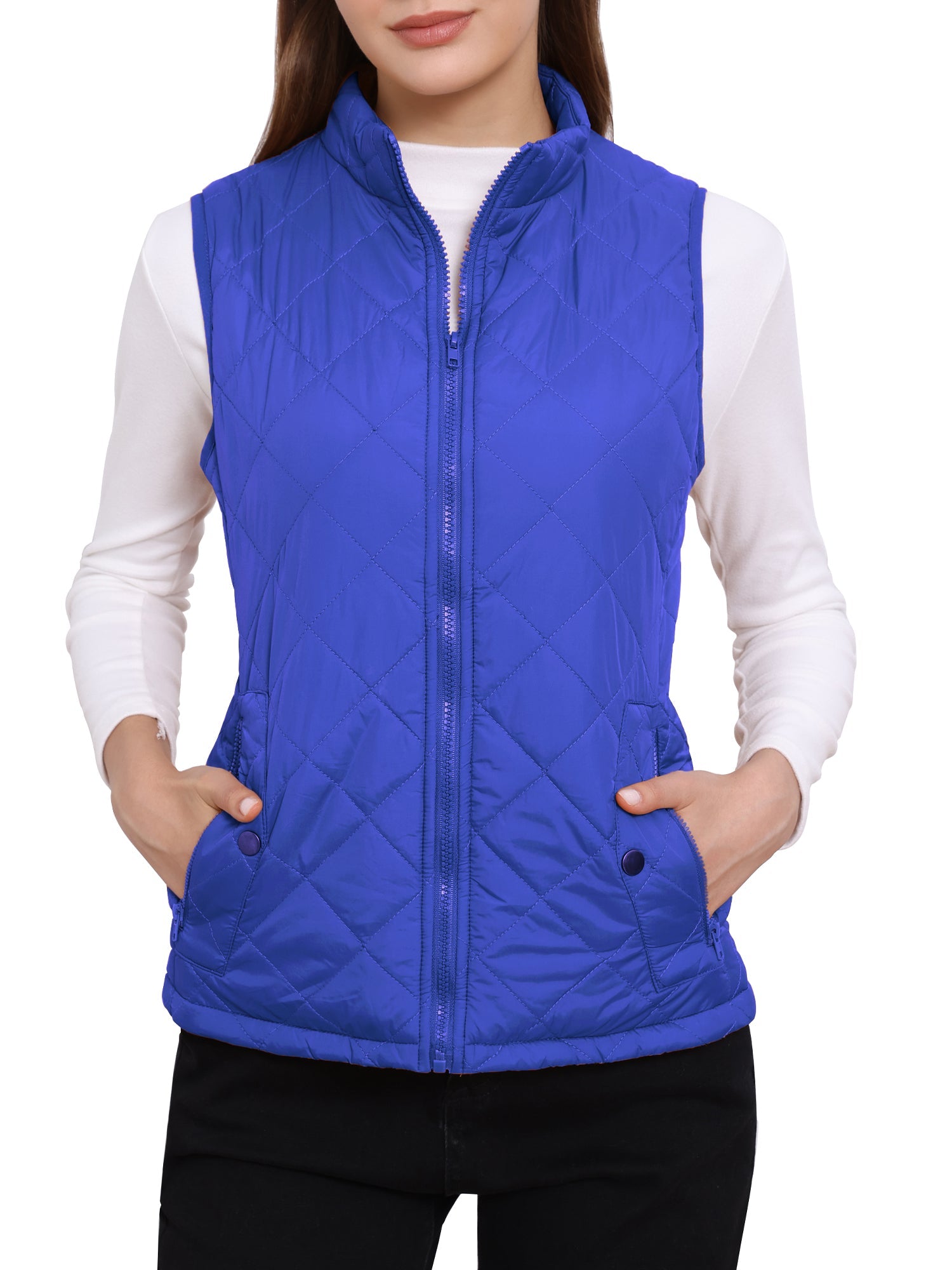 Stand Collar Lightweight Gilet Quilted Zipper Vest