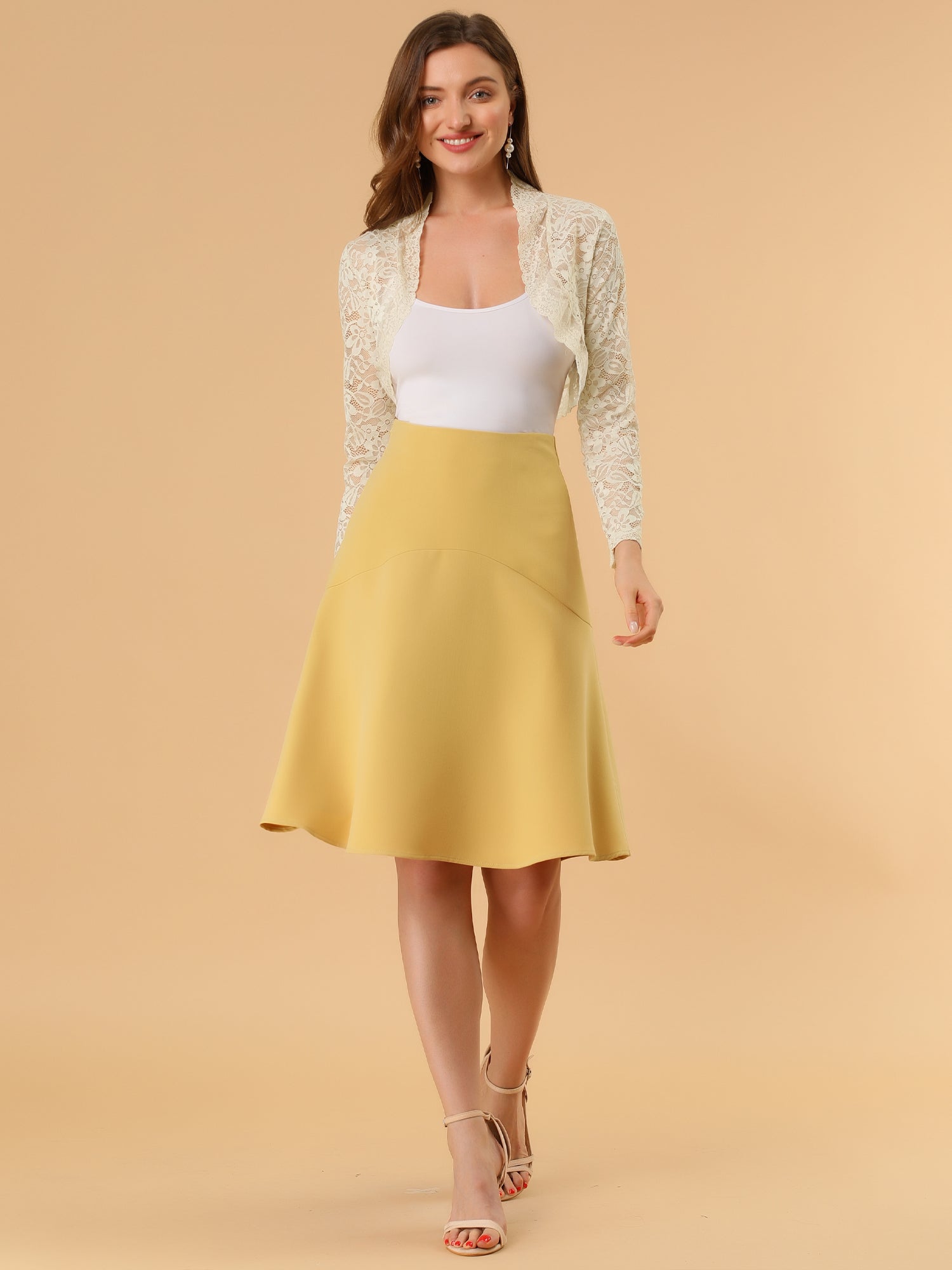 Elegant Sheer Floral Lace Cropped Bolero Shrugs