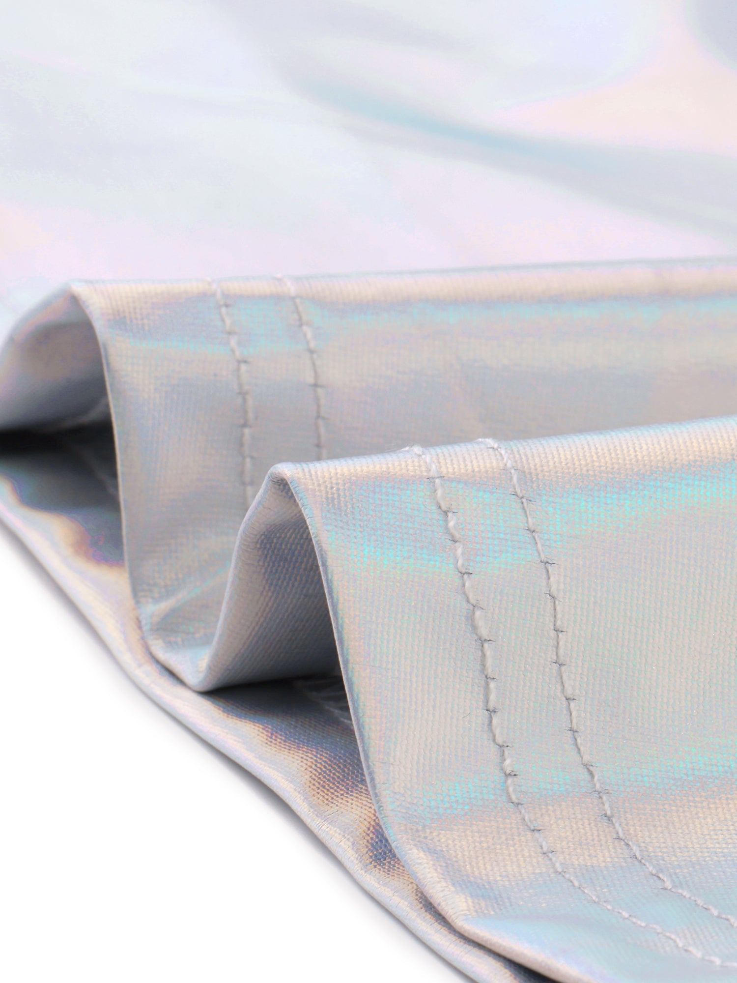 Sleeveless Metallic A-Line Club Party Holographic Mini Dress