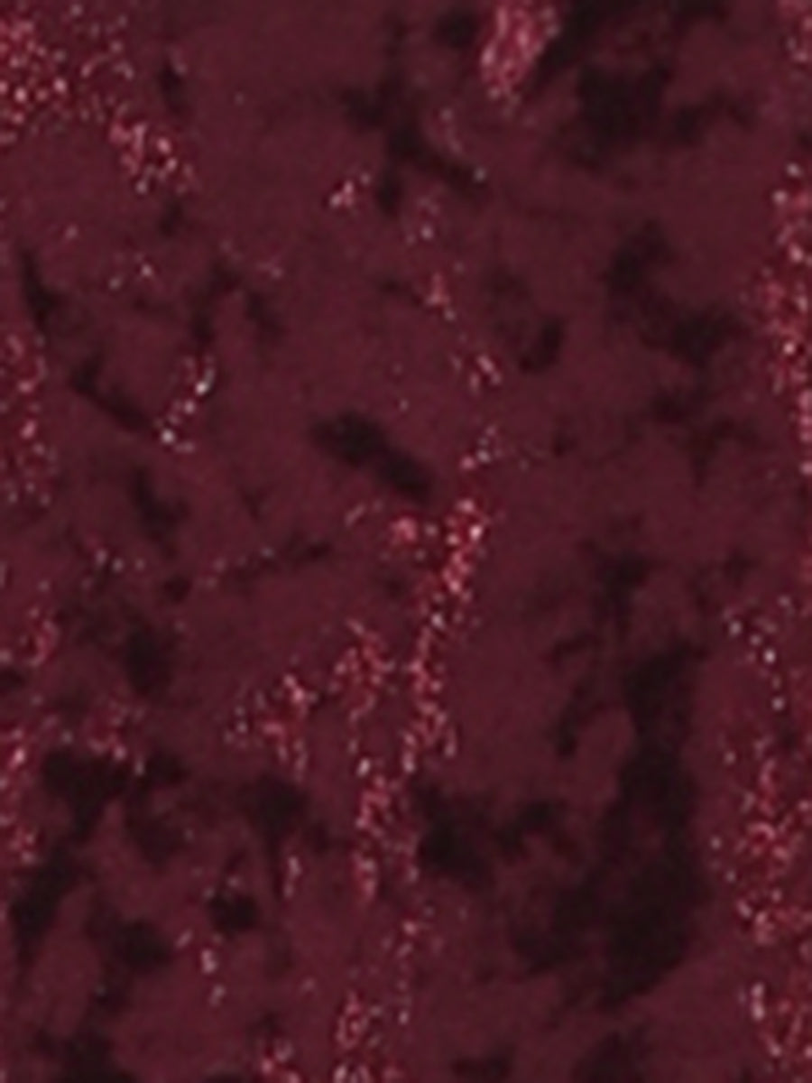 Keyhole Neck High Waist Long Sleeve Velvet Swing Mini Dress