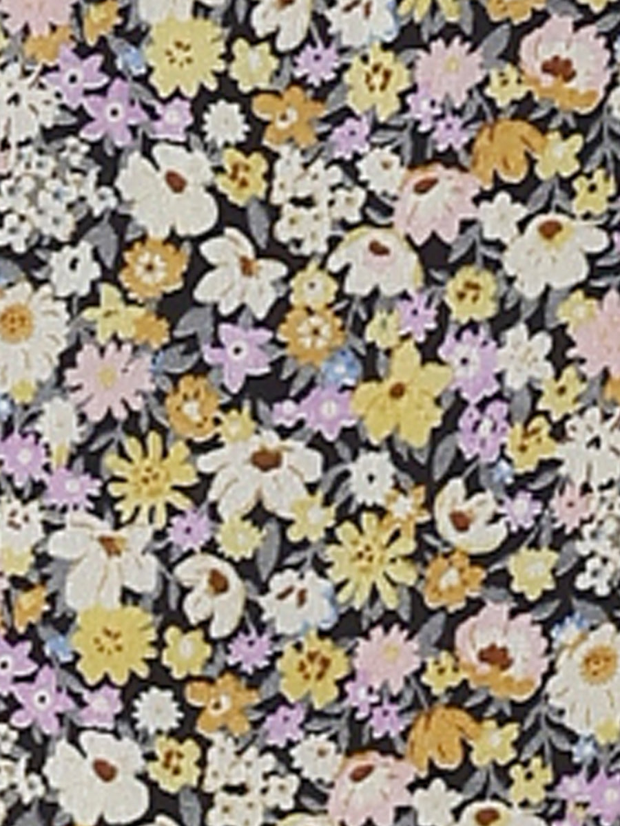 Floral Smocked Elastic Waist Knee Length Ruffle Tiered Skirt