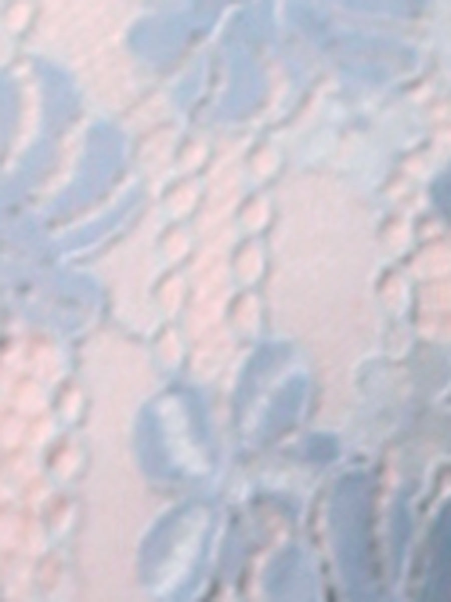 Lace Floral Scalloped Trim Short Sleeve Semi Sheer Blouse