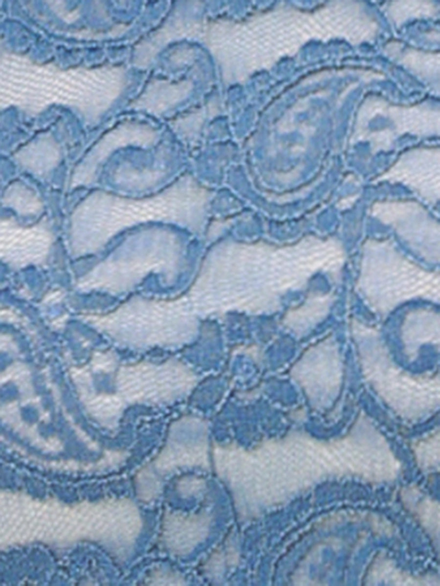 Elegant Floral Lace Short Sleeve Keyhole Back Fitted Blouse